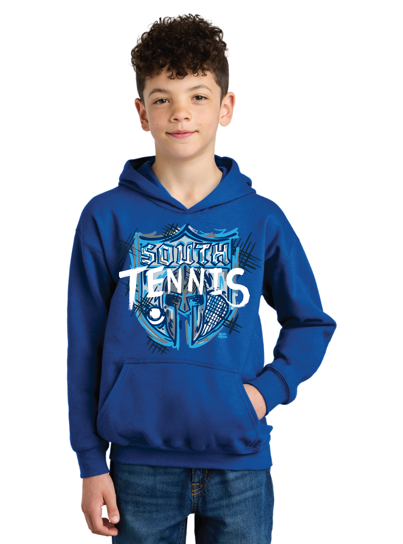 South Tennis Youth Unisex Fleece Hoodie by Justin Patten (3 Colors)