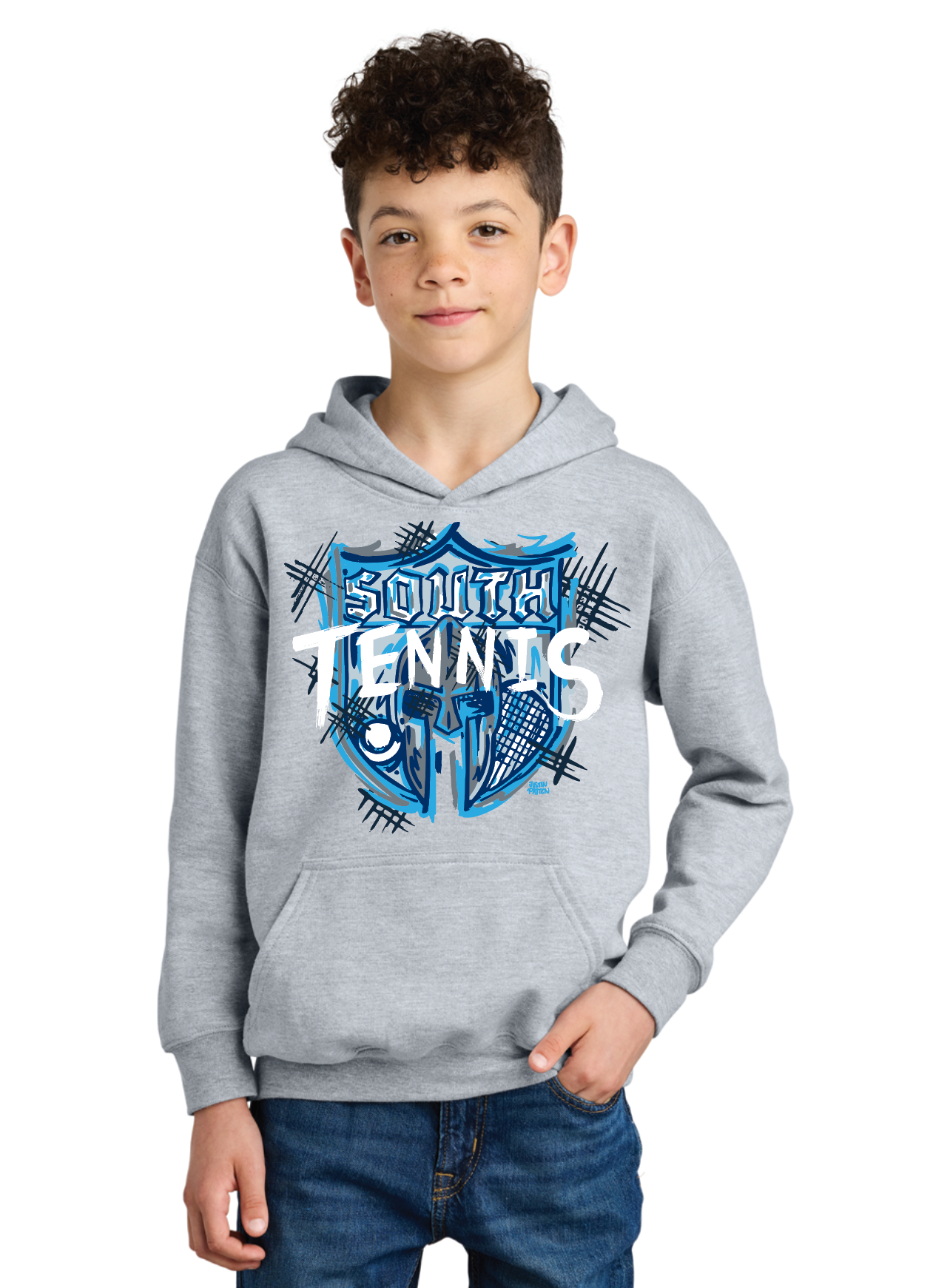 South Tennis Youth Unisex Fleece Hoodie by Justin Patten (3 Colors)