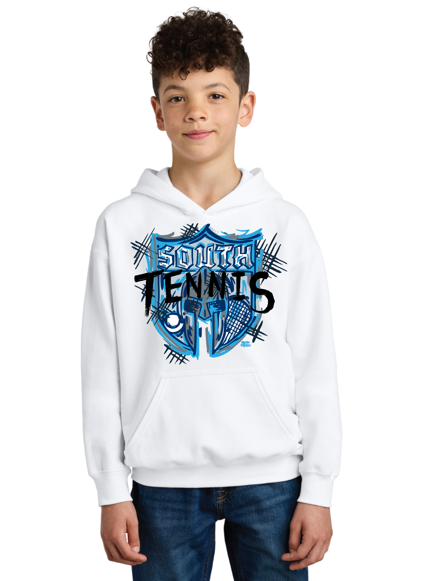 South Tennis Youth Unisex Fleece Hoodie by Justin Patten (3 Colors)