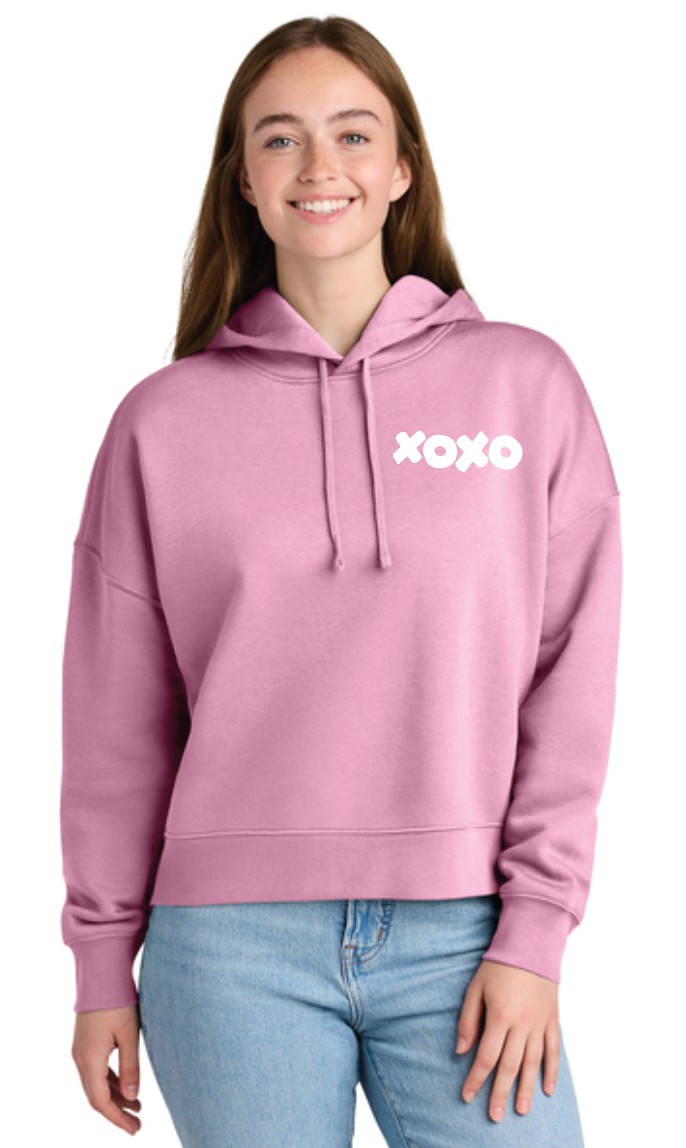 Valentine's Day Bubble Gum Pink Women's Fleece Hoodie by Justin Patten (Love, Valentine, Heart, XOXO)