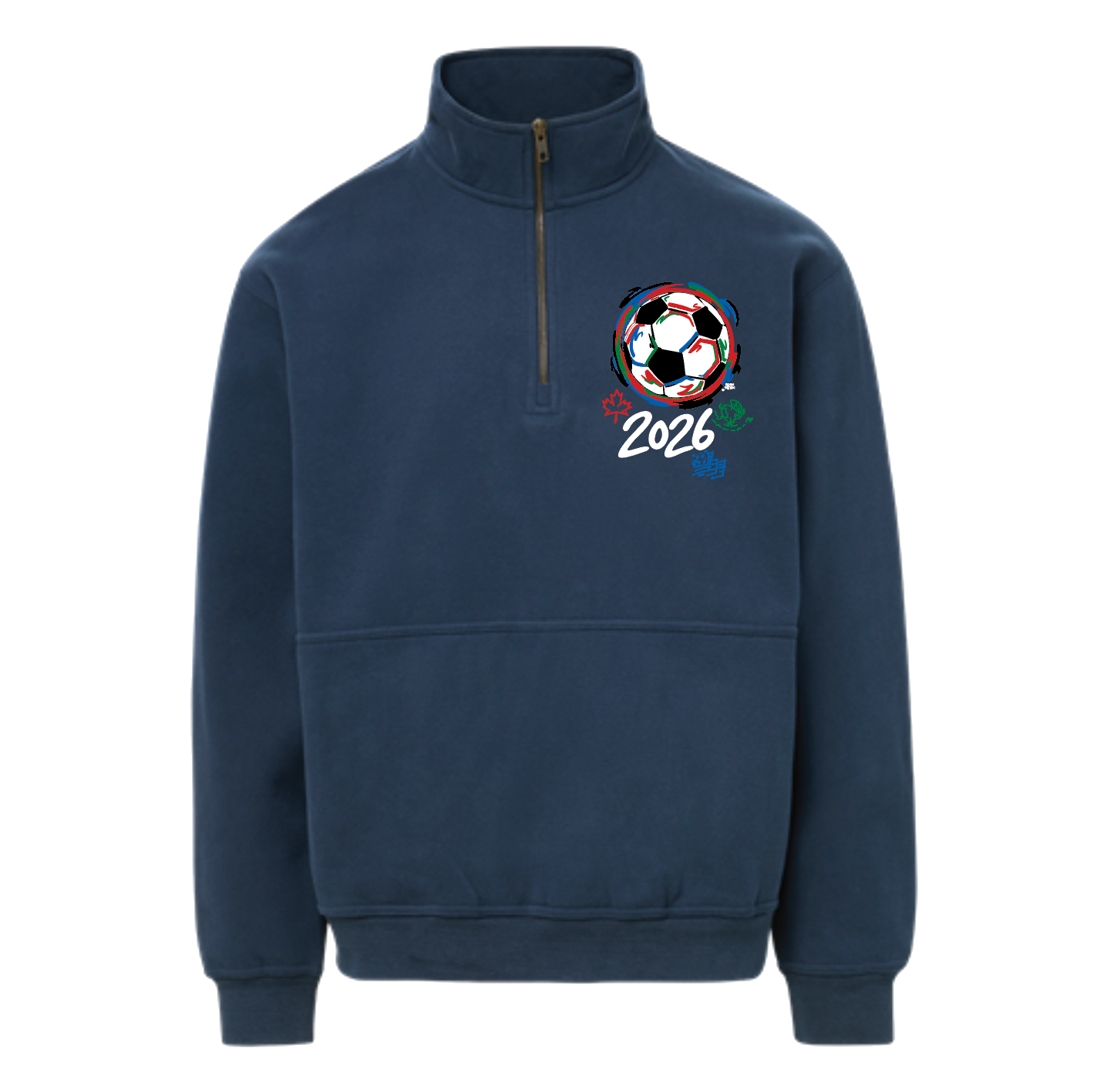 Storm Striker 2026 Soccer Celebration Fleece Quarter Zip (World Cup, Soccer, USA, Mexico, Canada)