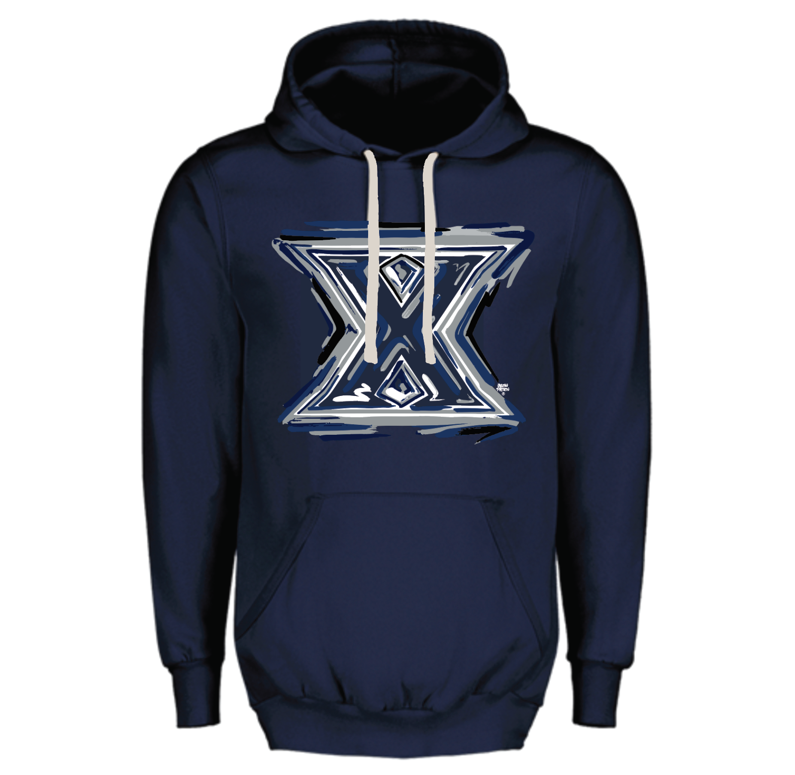 Xavier University Vintage Unisex Hoodie (The Blue Blob, D'Artagnan, Cincinnati, Ohio, One for All)
