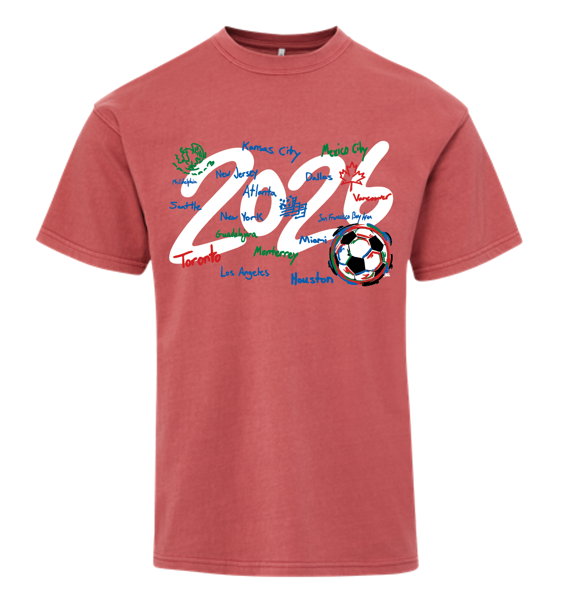 Storm Striker 2026 Soccer Celebration Tee (3 Colors)(World Cup, Soccer, USA, Mexico, Canada)