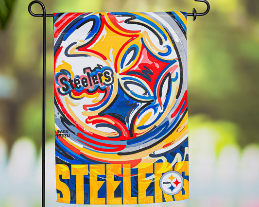 Pittsburgh Steelers Garden Flag 12" x 18" by Justin Patten