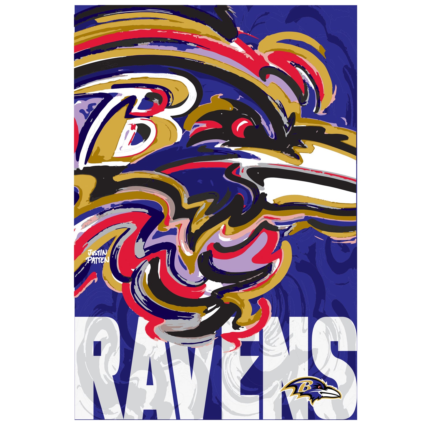 Baltimore Ravens House Flag 29 x 43 by Justin Patten