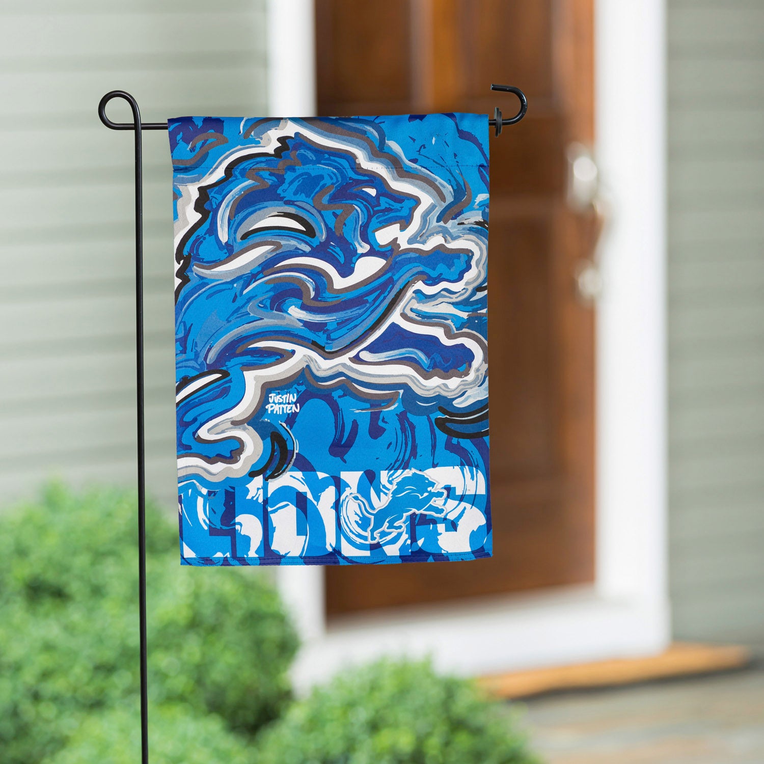 Detroit Lions Garden Flag 12" x 18" by Justin Patten