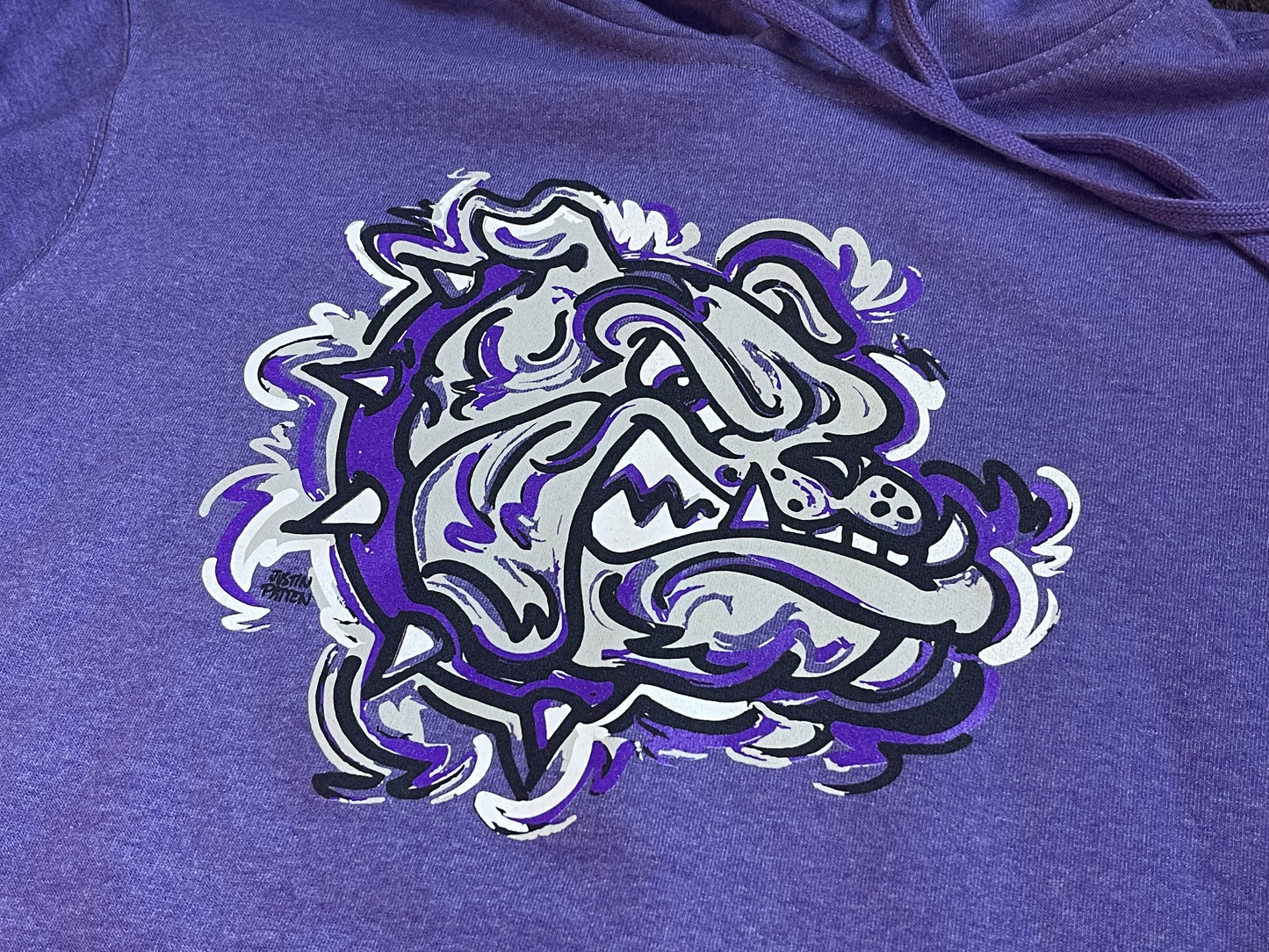 Brownsburg Indiana Bulldog Unisex Hoodie by Justin Patten (Purple Heather)