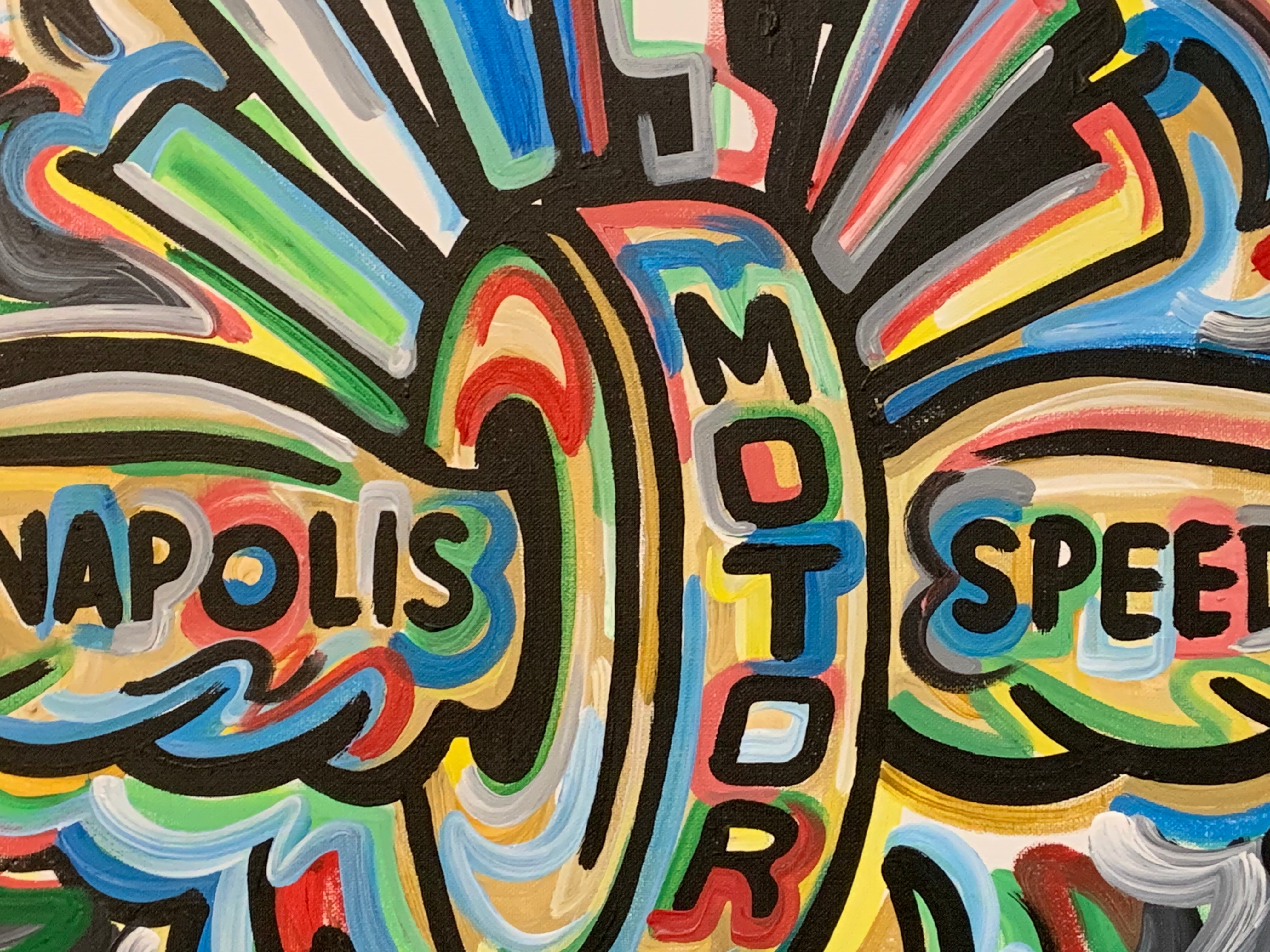 Custom Wing and Wheel Color Checkered Painting (36" x 24") by Justin Patten