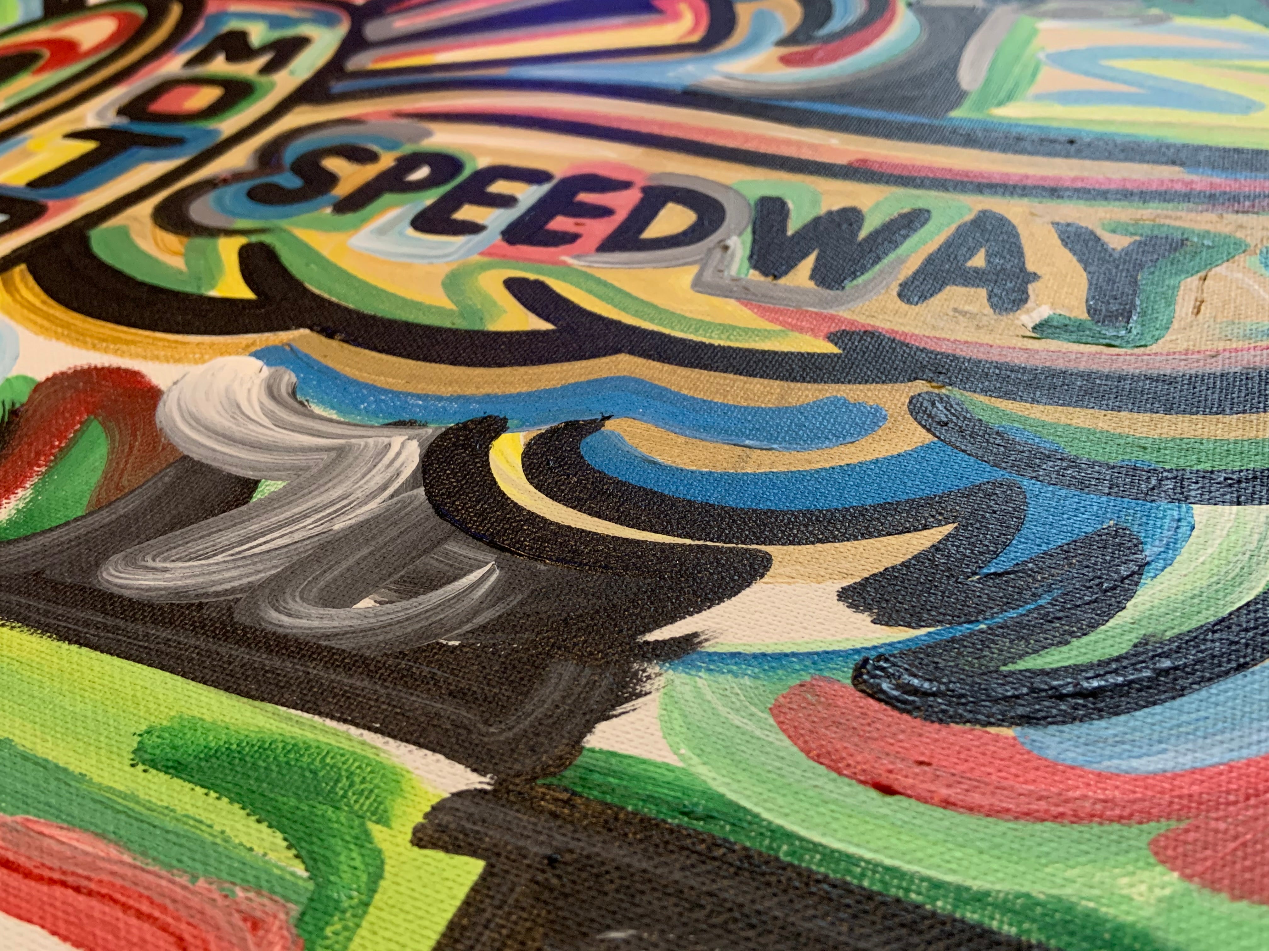 Custom Wing and Wheel Color Checkered Painting (36" x 24") by Justin Patten