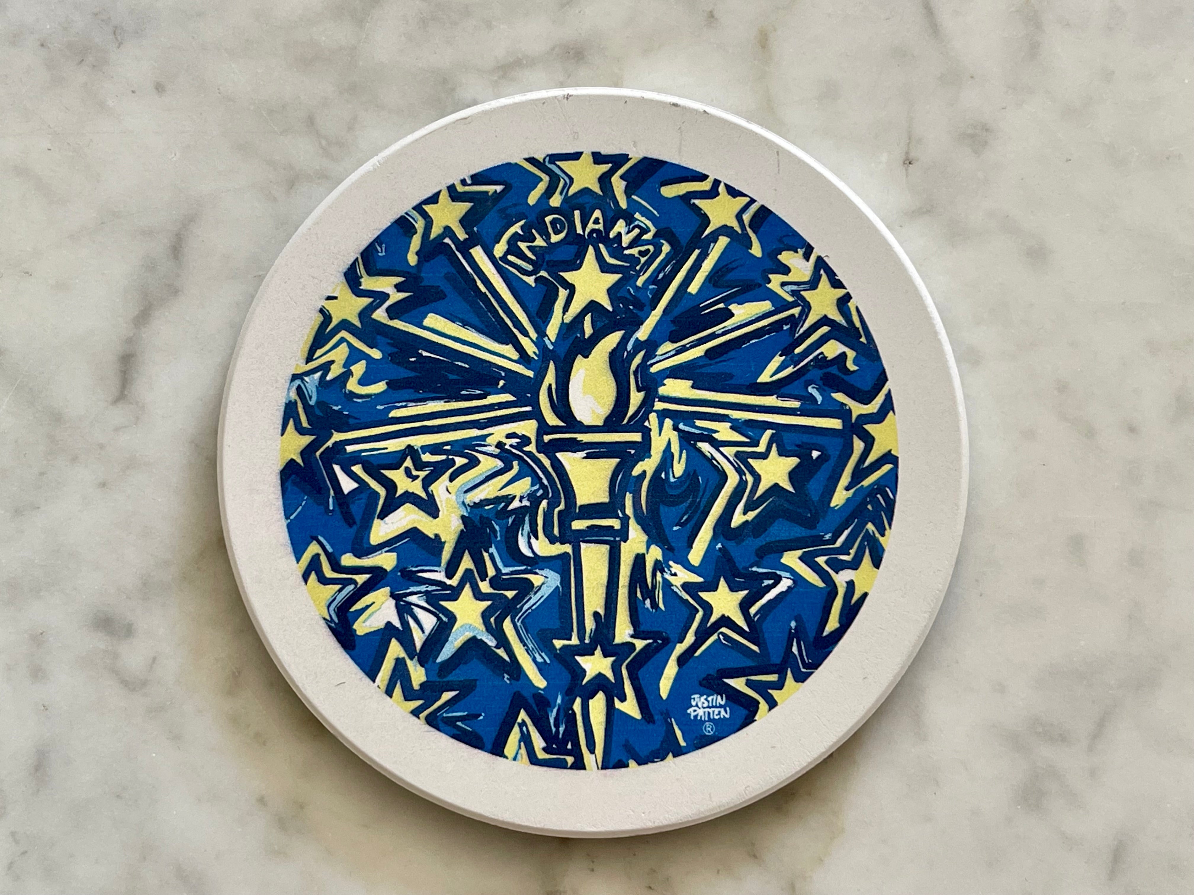 Indiana Flag Stone Coaster by Justin Patten