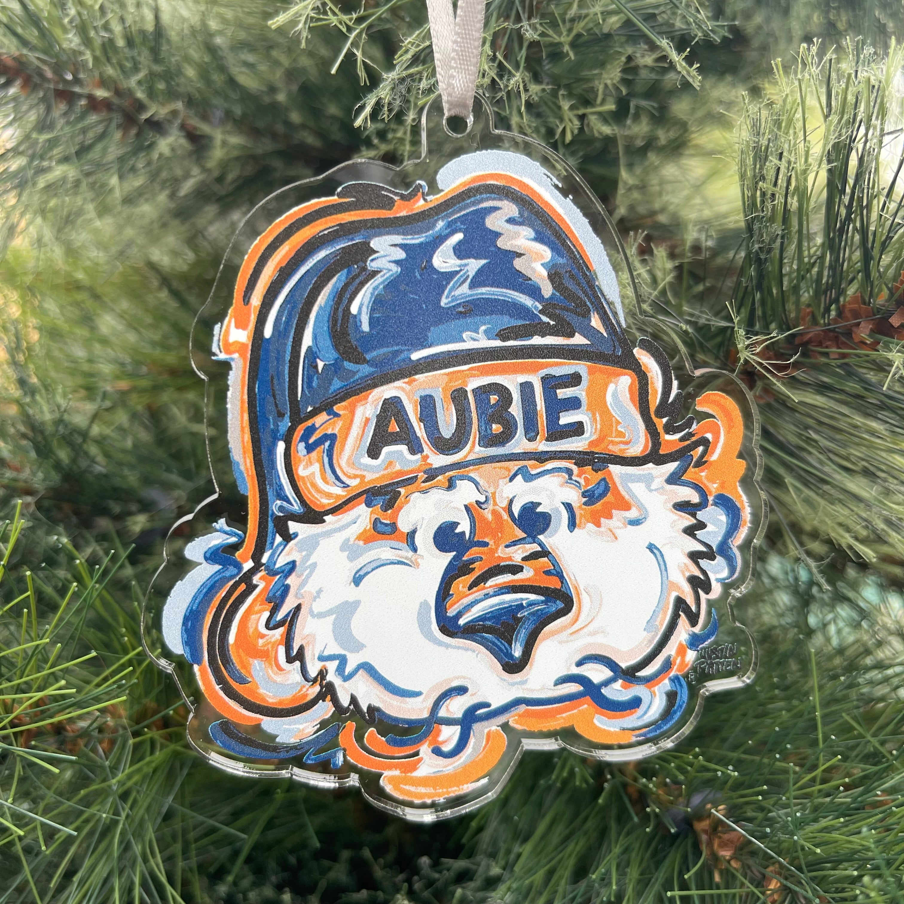 Auburn University Aubie Santa Ornament by Justin Patten