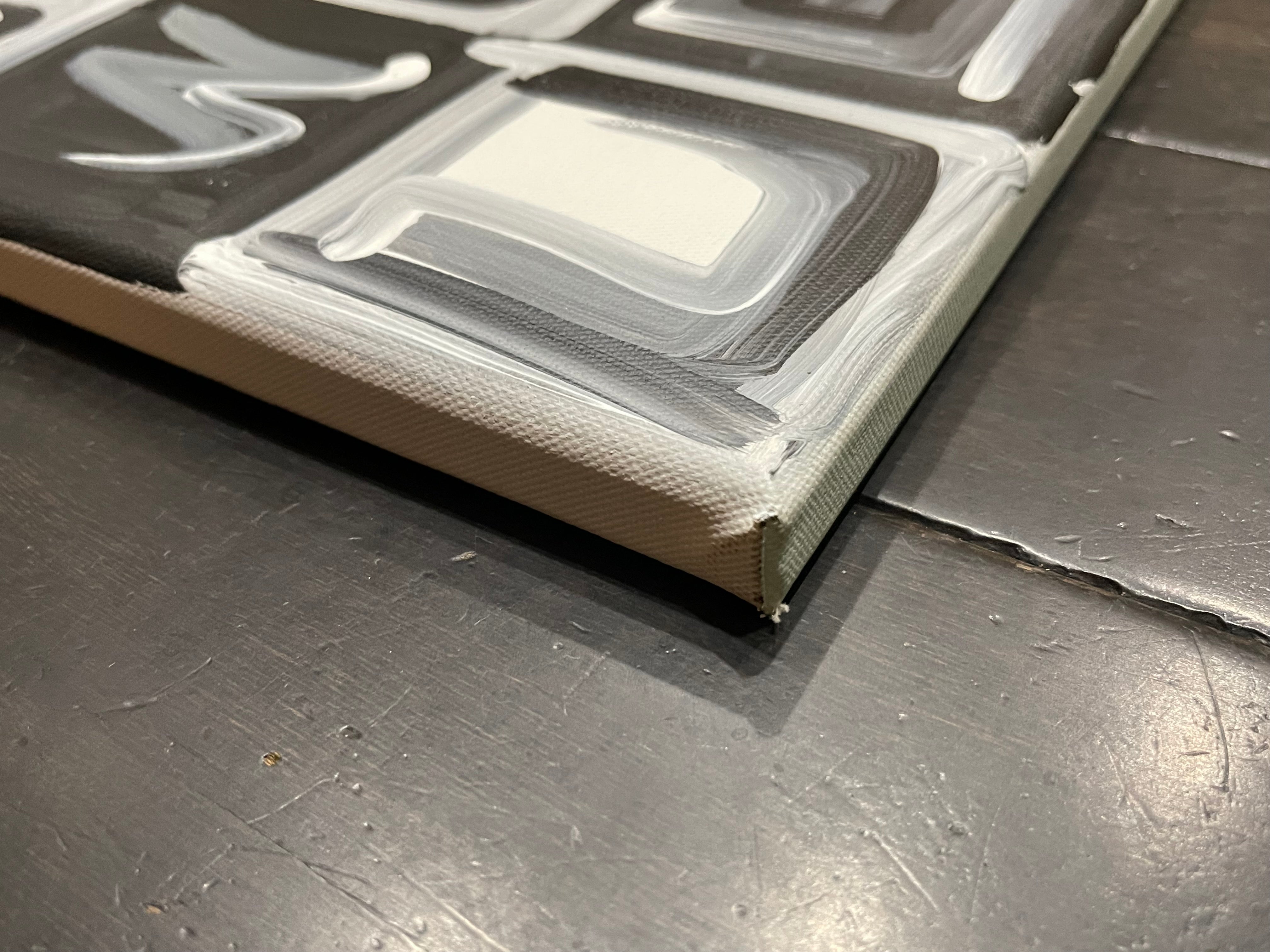 Custom Wing and Wheel B&W Checkered Painting (36" x 24") by Justin Patten