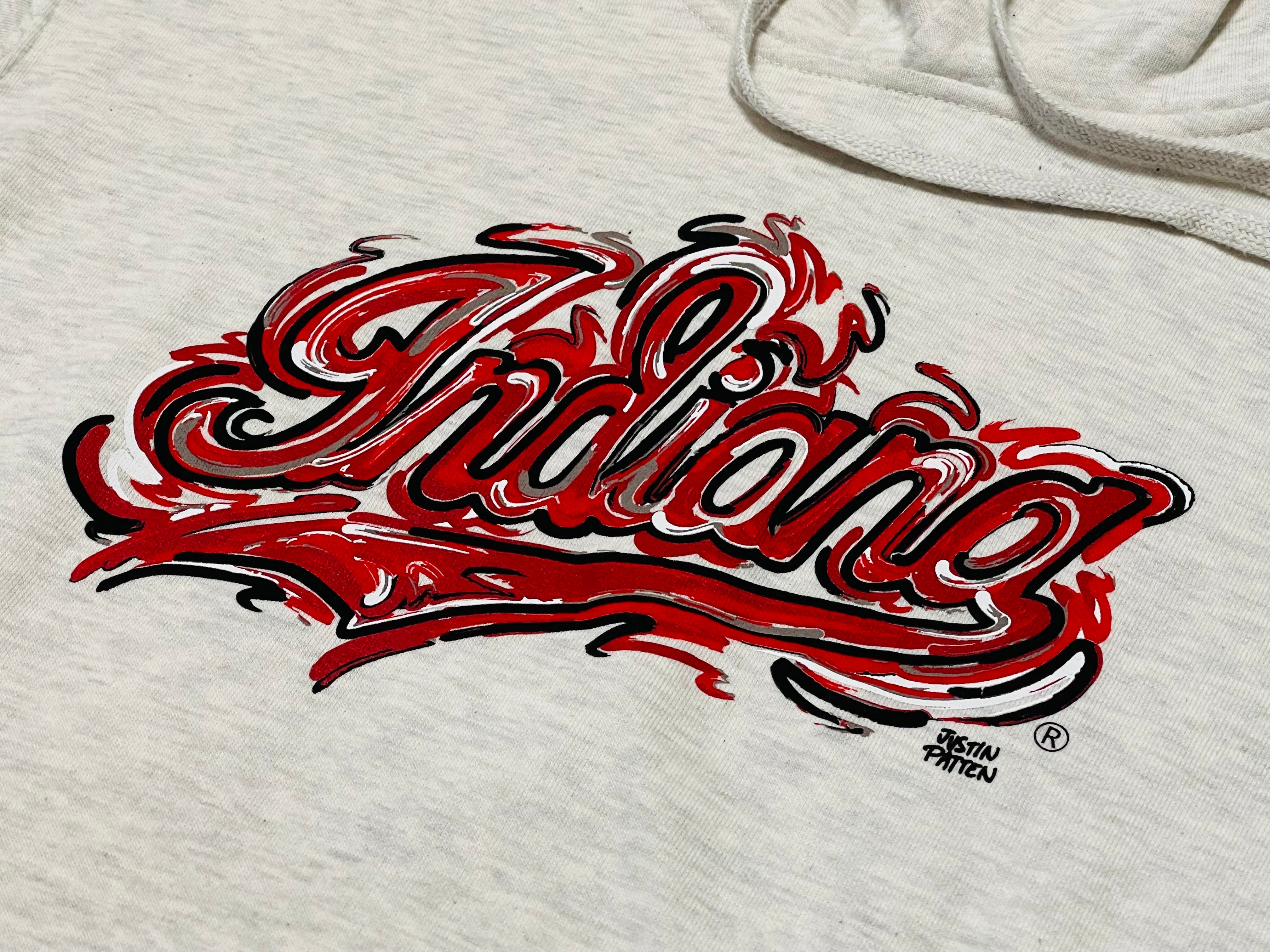Indiana University Script Unisex Hoodie by Justin Patten
