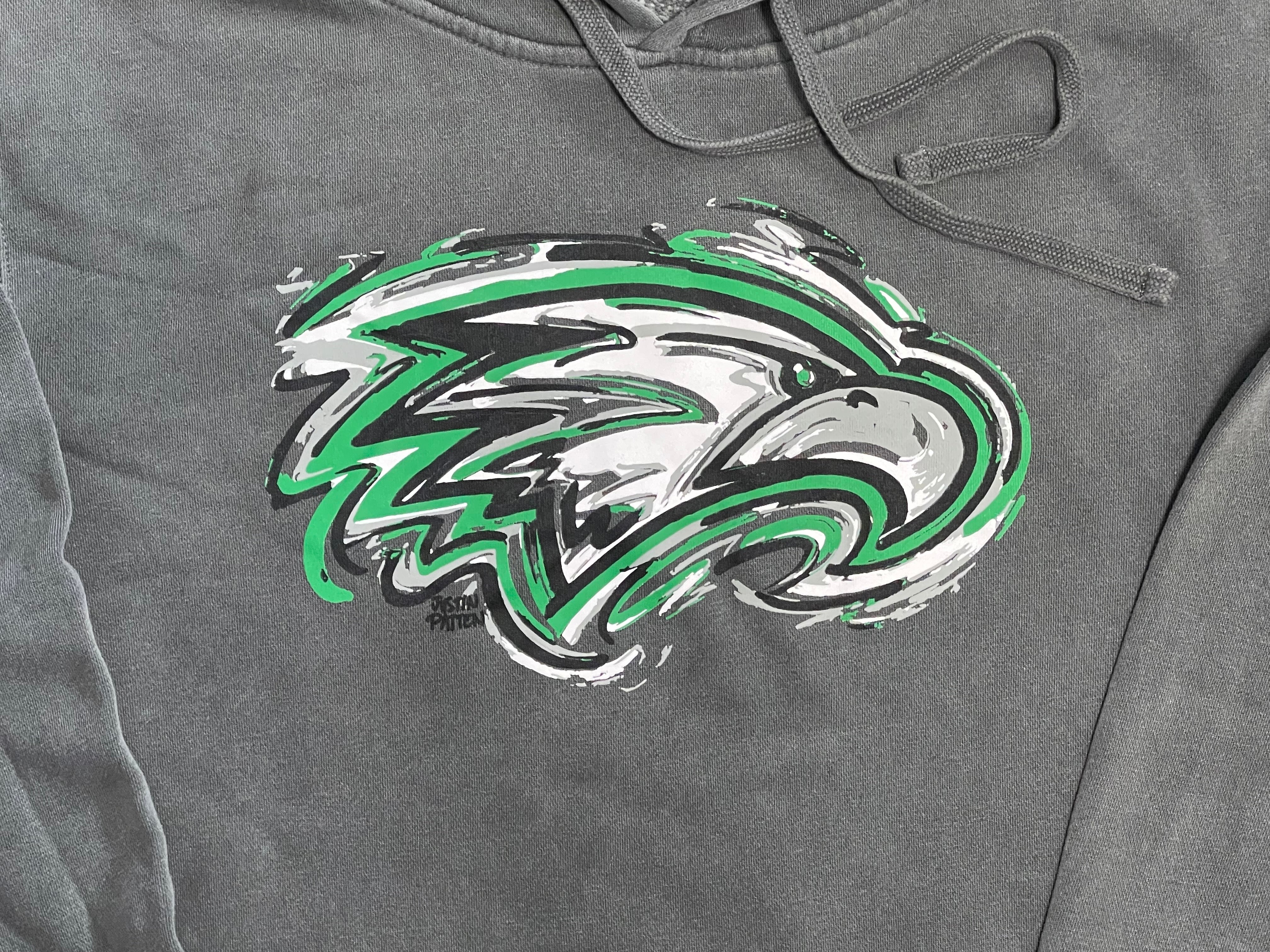 Zionsville Indiana Pigment Dyed Eagle Hoodie by Justin Patten (Last One)