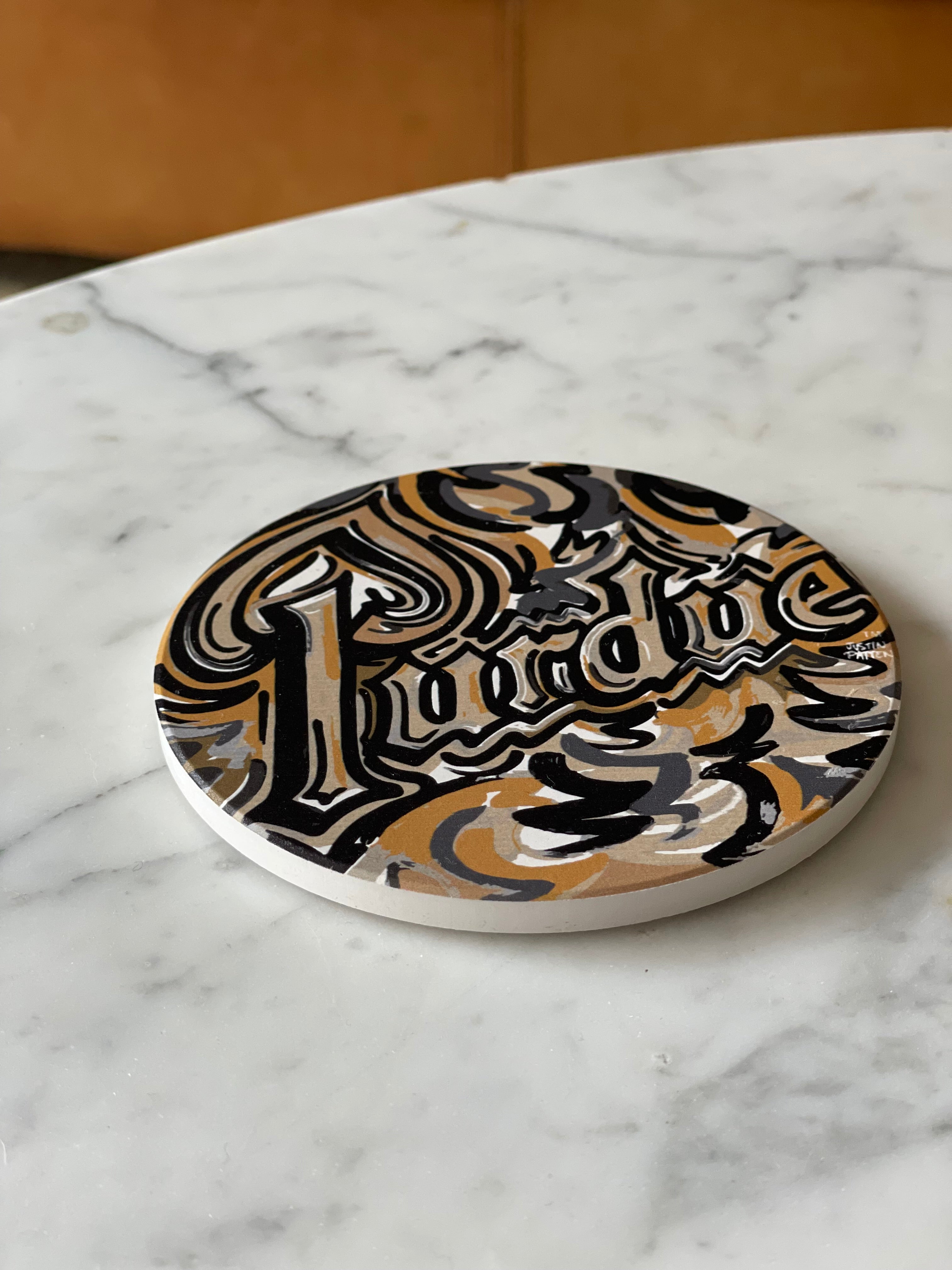 Purdue Drum Stone Coaster by Justin Patten