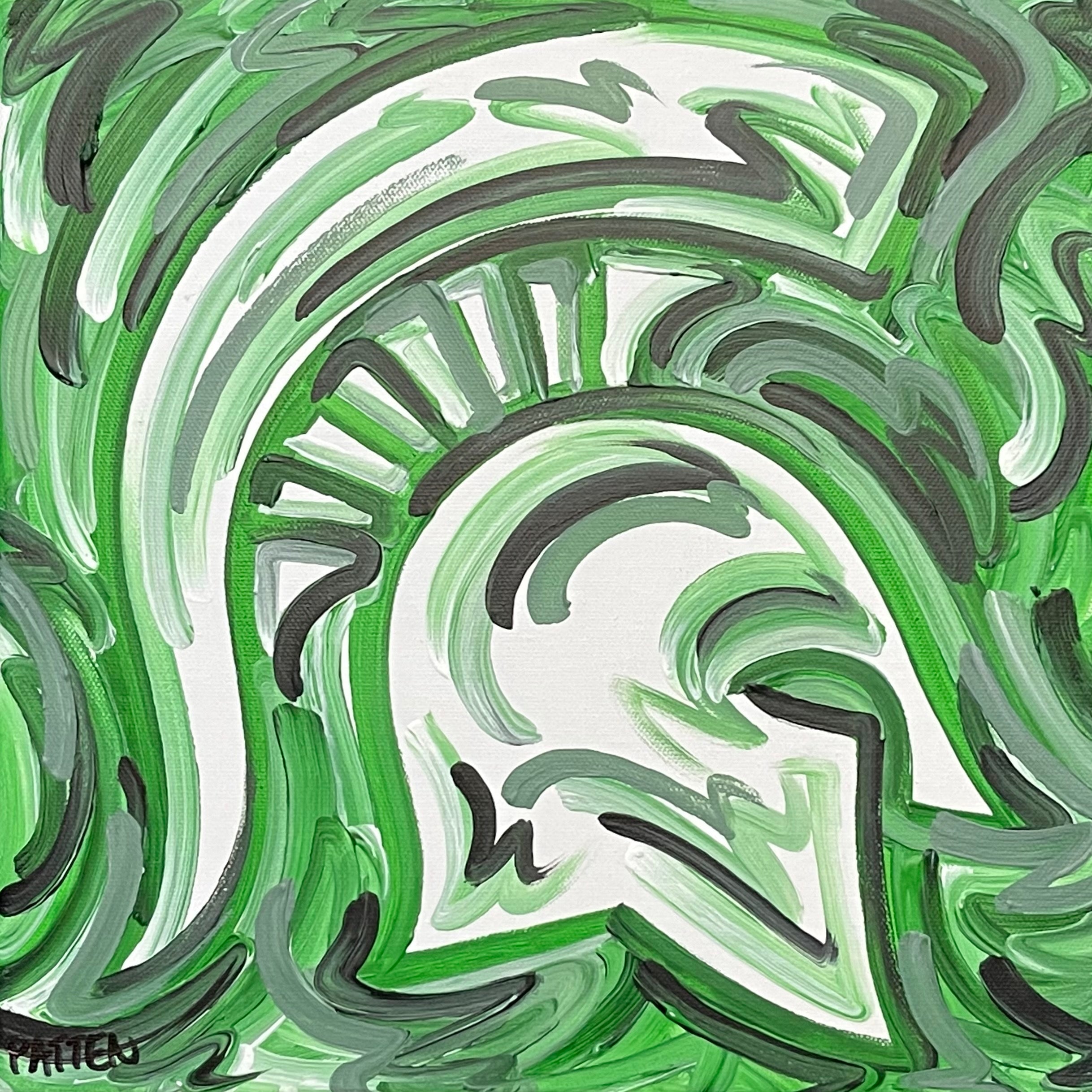 Michigan State University Painting by Justin Patten 12x12 (Finished Painting)