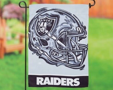 Las Vegas Raiders Helmet Garden Flag 12" x 18" by Justin Patten