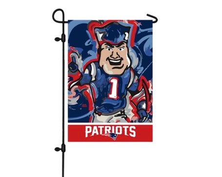New England Patriots Mascot Garden Flag 12" x 18" by Justin Patten