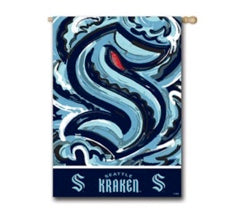Seattle Kraken House Flag 29" x 43" by Justin Patten