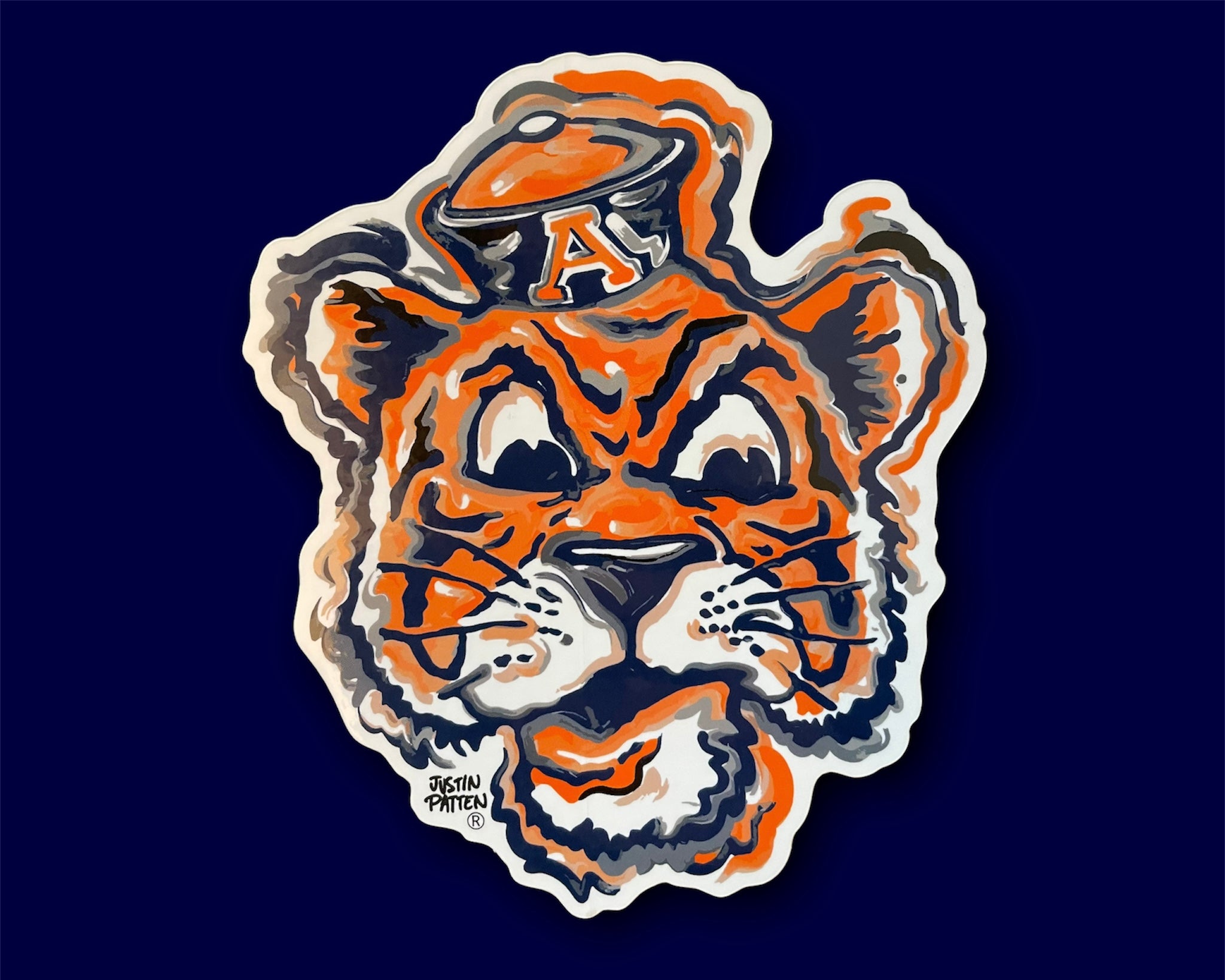 Auburn University Vintage Aubie Vinyl Sticker by Justin Patten