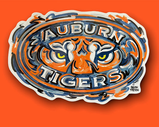 Auburn University Tiger Eyes Vinyl Sticker by Justin Patten