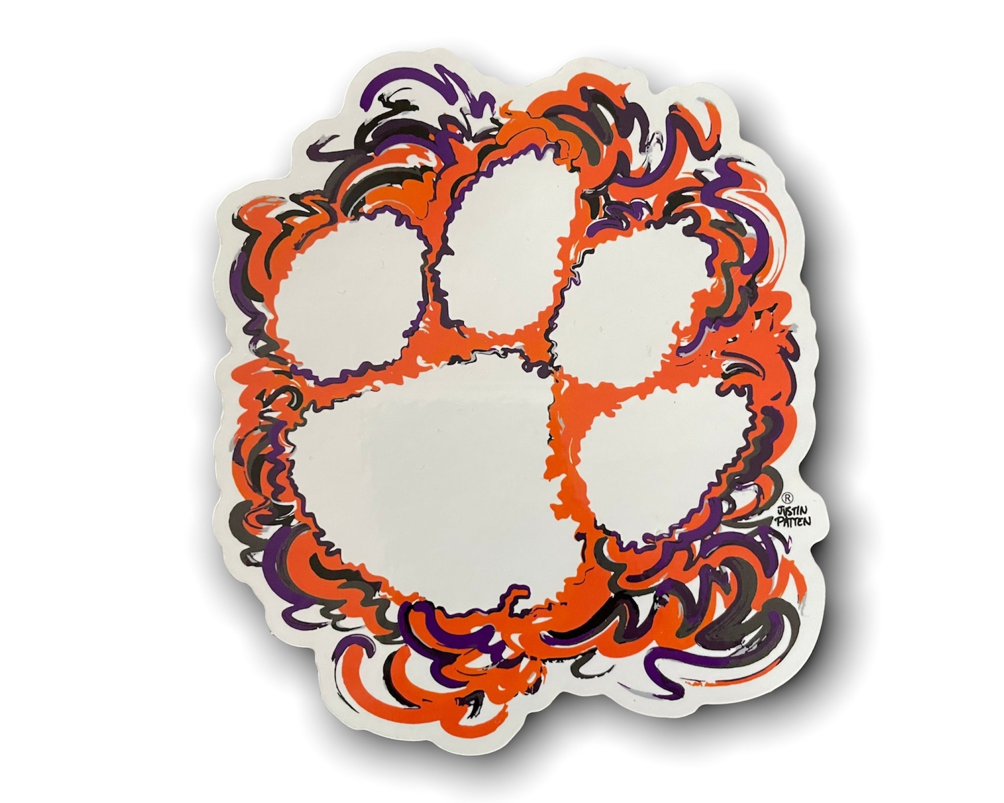 Clemson University Paw Print Vinyl Sticker by Justin Patten