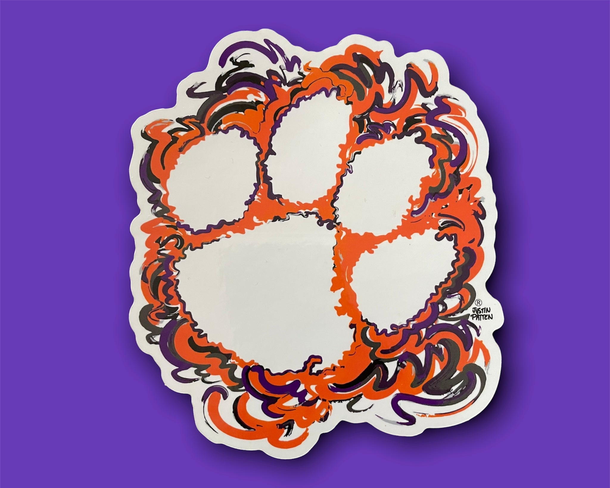 Clemson University Paw Print Vinyl Sticker by Justin Patten