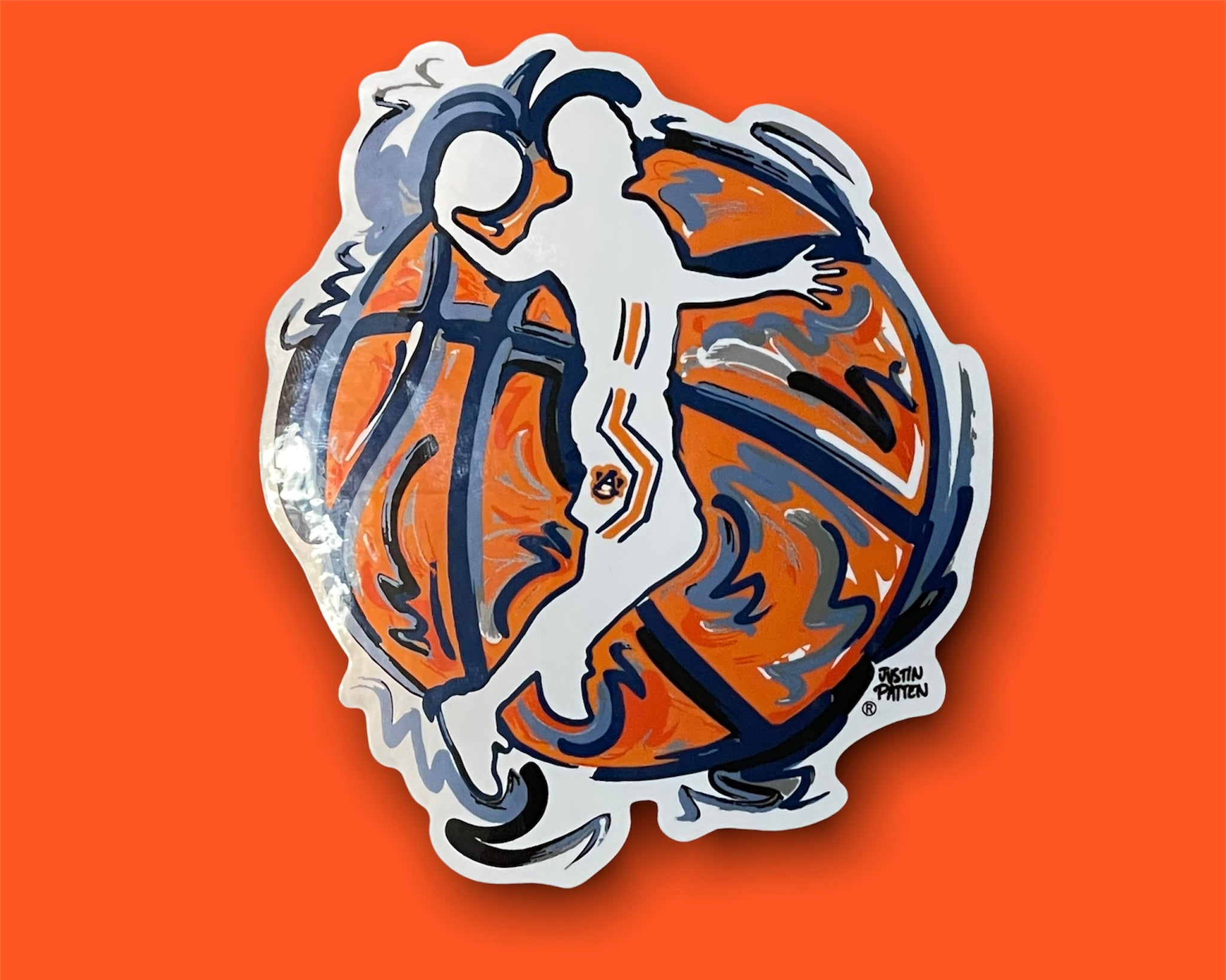 Auburn University Basketball Vinyl Sticker by Justin Patten