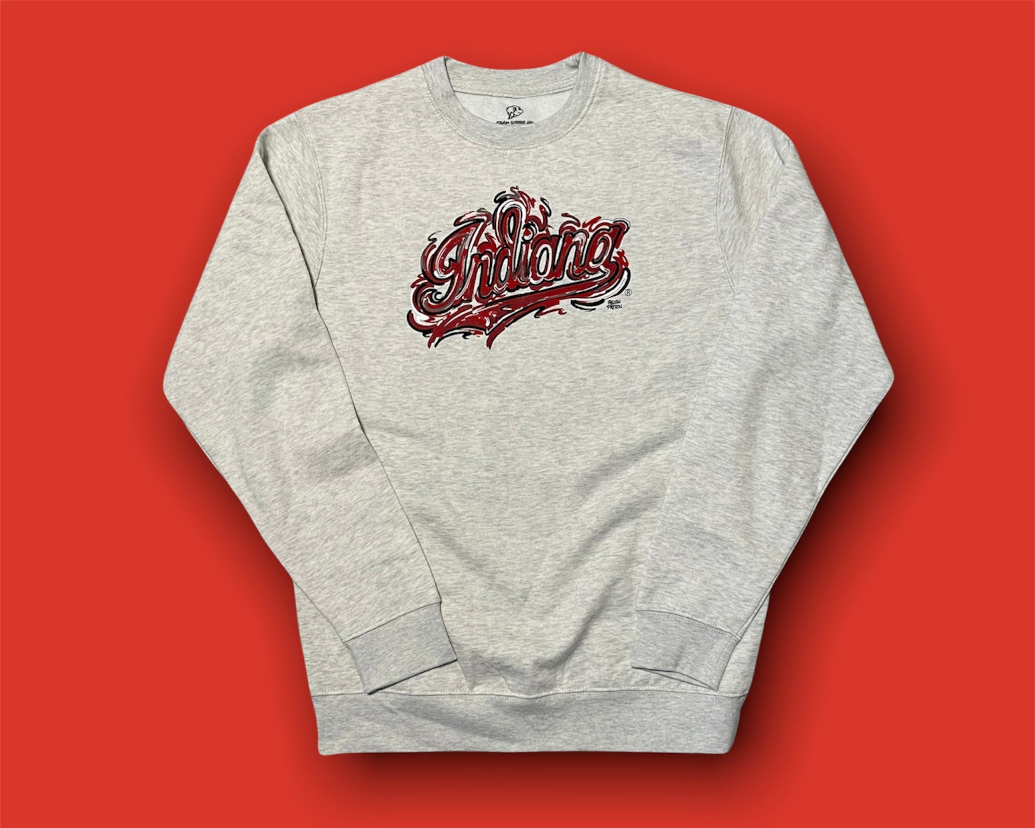 Indiana University Script Unisex Crew by Justin Patten (Last Few)