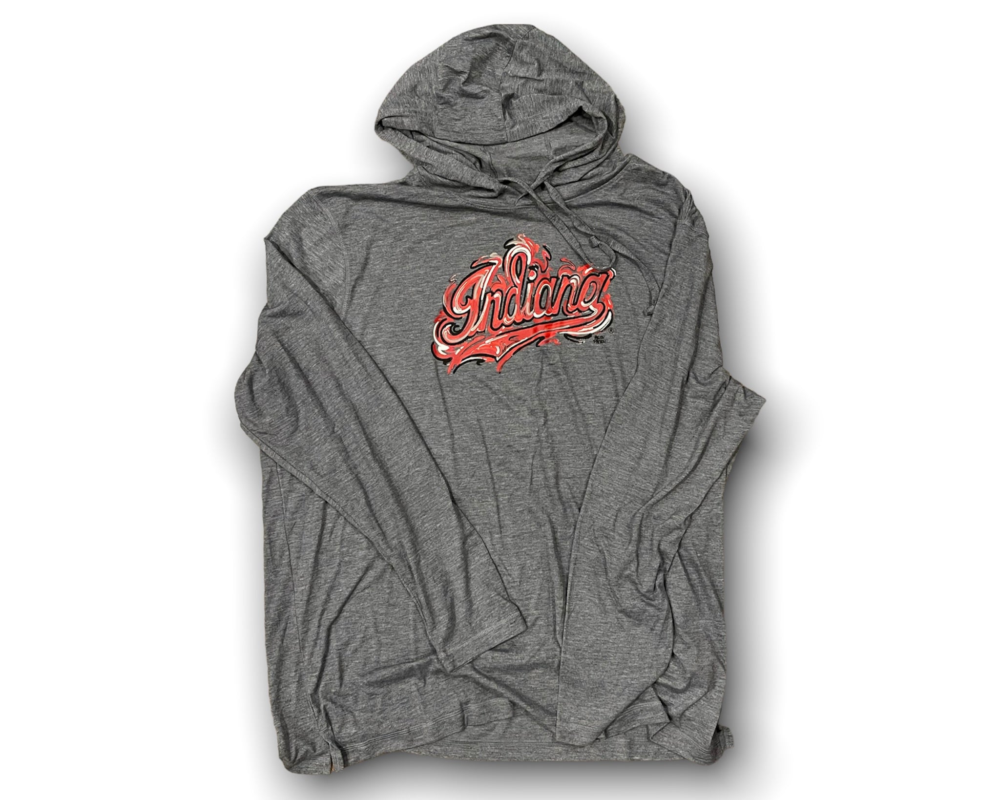 Indiana University Script Unisex Hooded Tee by Justin Patten