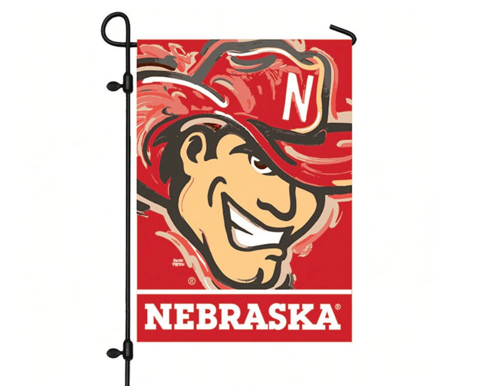 University of Nebraska Mascot Garden Flag 12" x 18" by Justin Patten