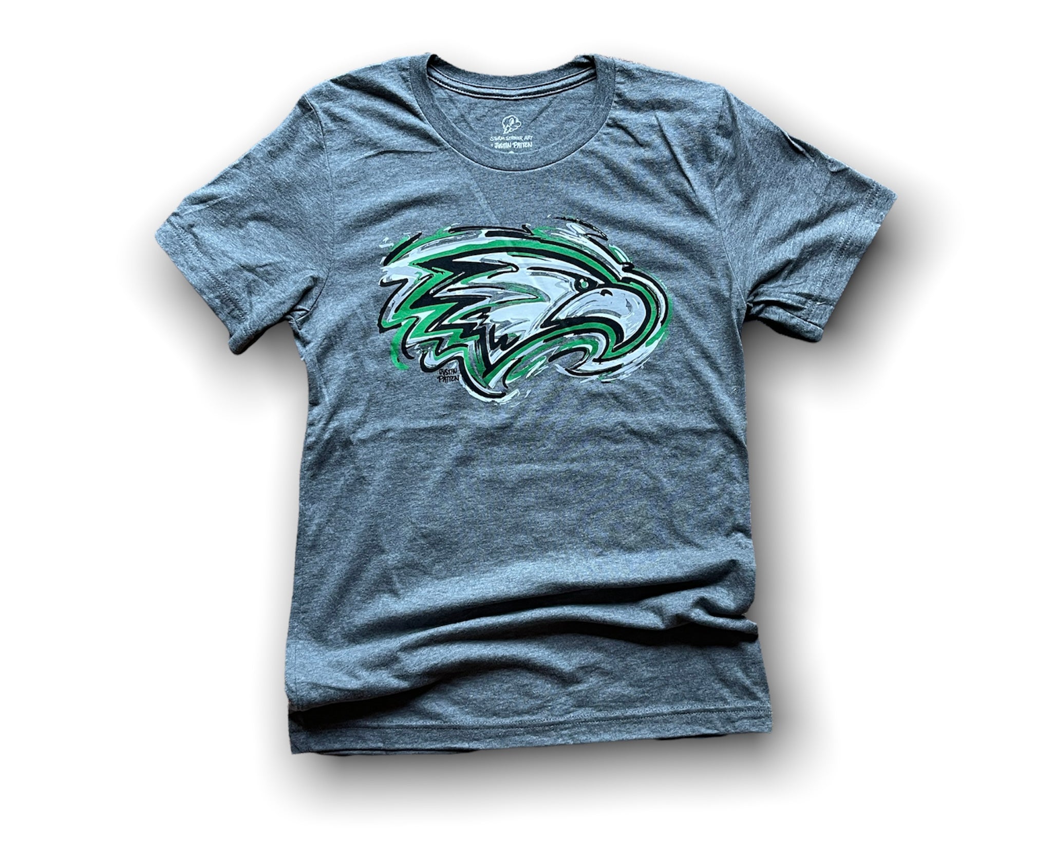 Zionsville Indiana Eagle Tee by Justin Patten (Heather Grey)(Large: Last One)