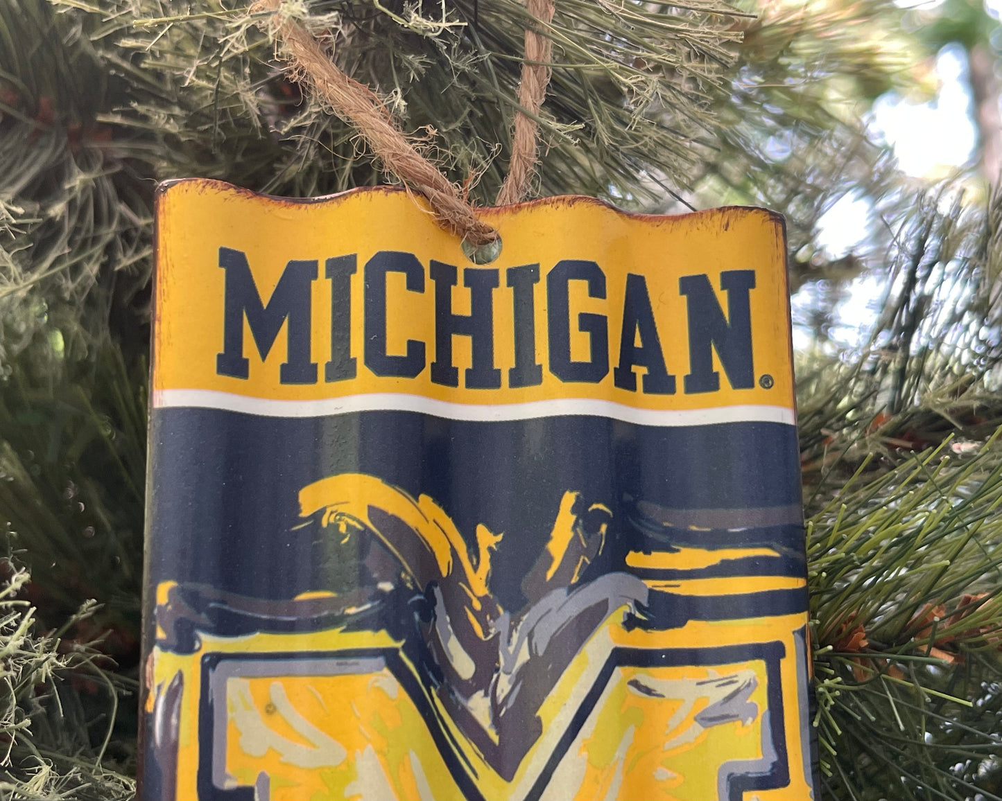 University of Michigan Metal Ornament by Justin Patten