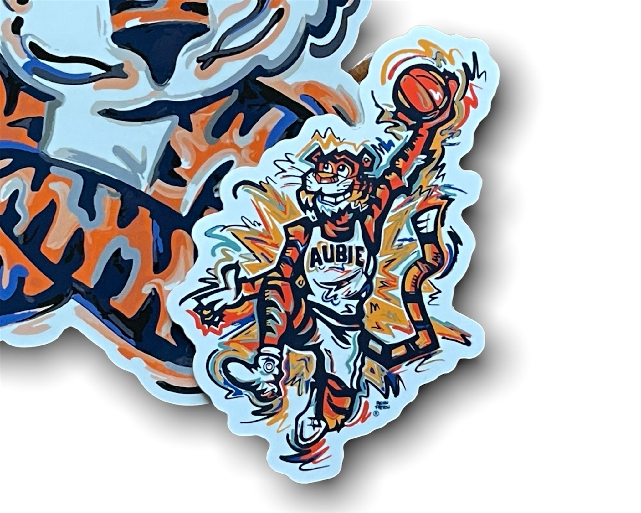 Auburn University Basketball Aubie Mini Vinyl Sticker by Justin Patten