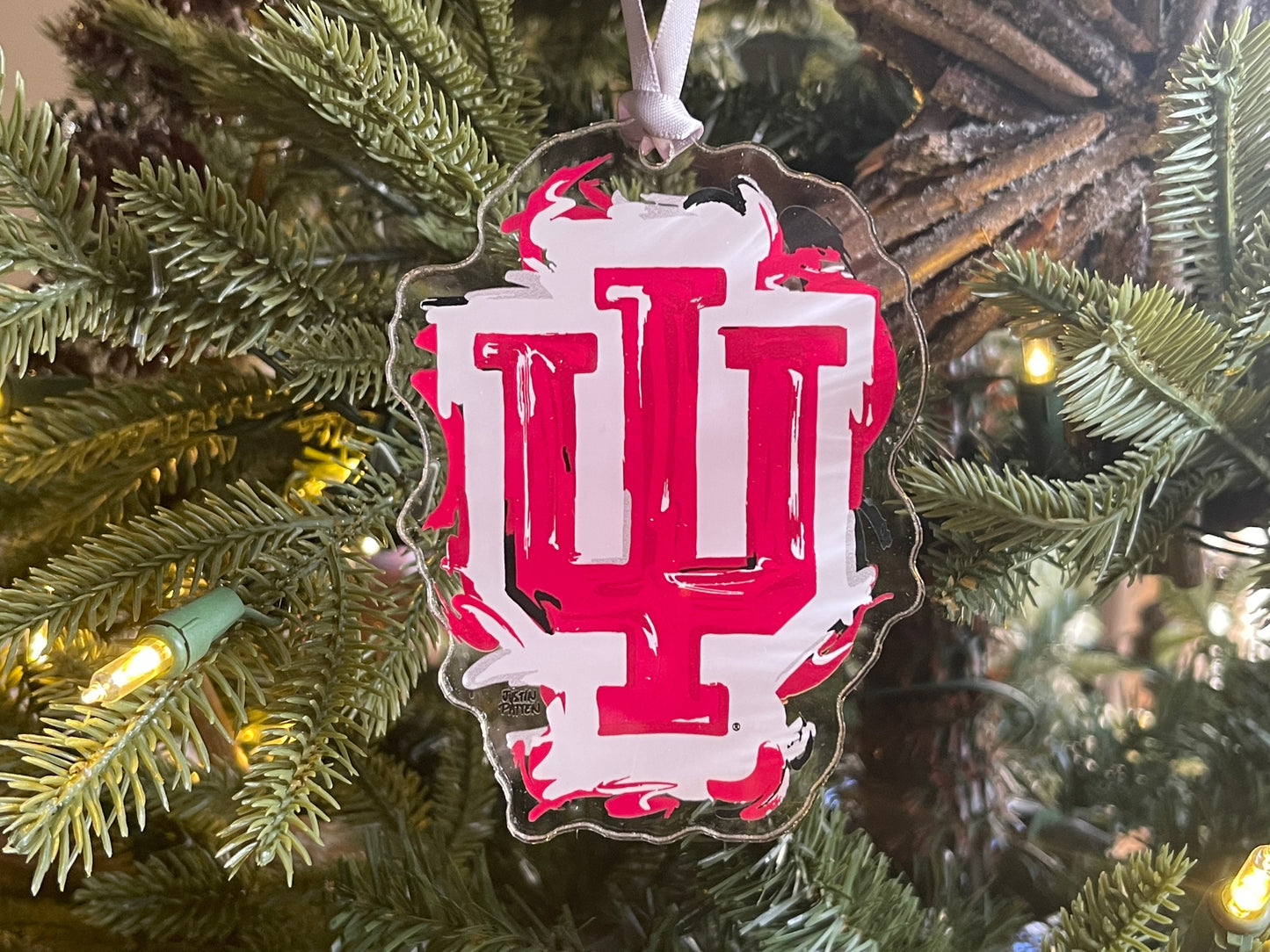 Indiana University IU Acrylic Ornament by Justin Patten
