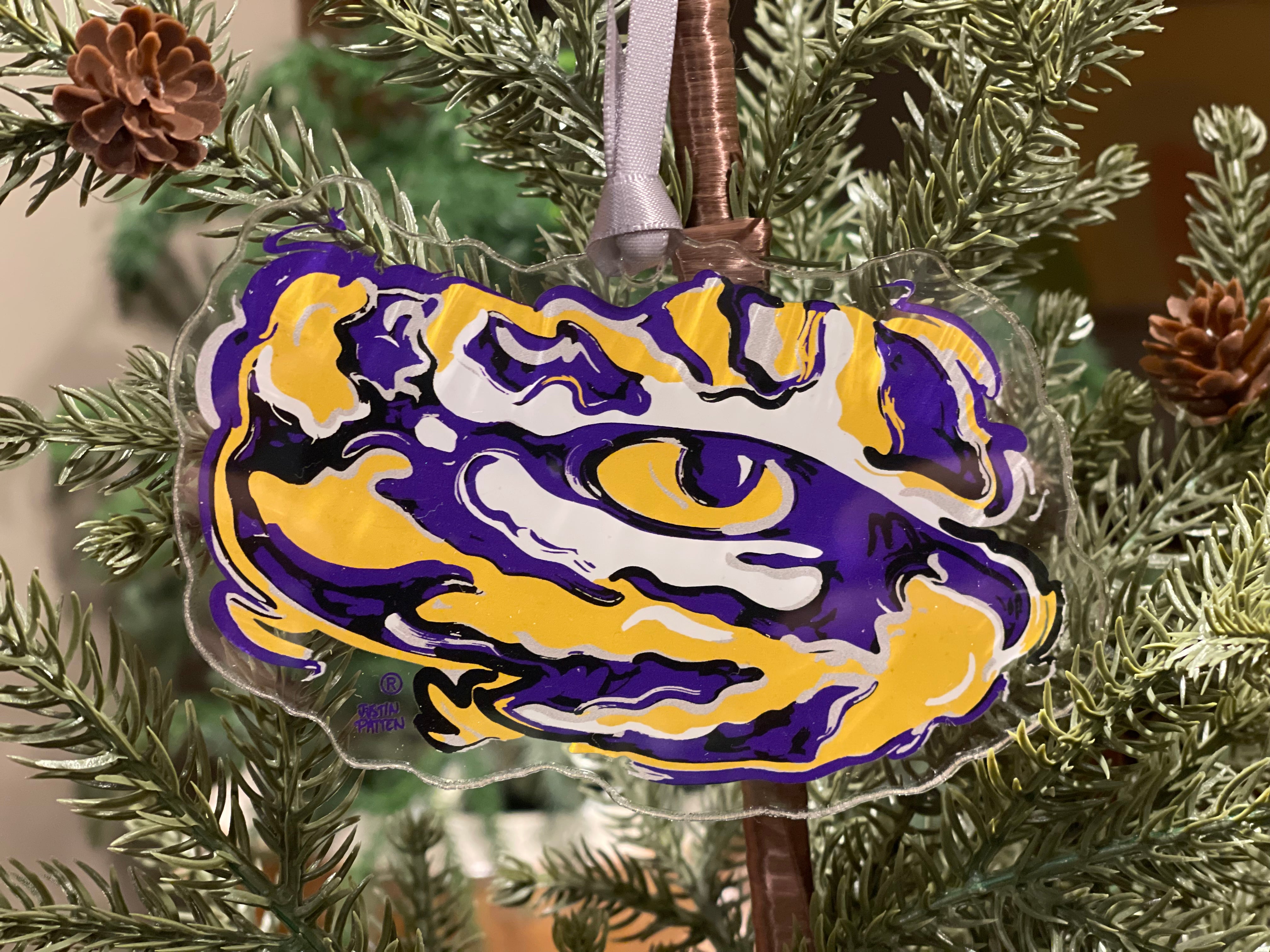 LSU Tiger Eye Acrylic Ornament by Justin Patten