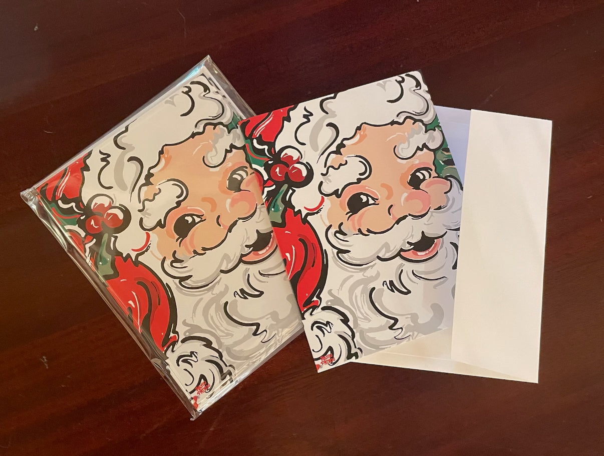 Santa Note Card Set of 6 by Justin Patten