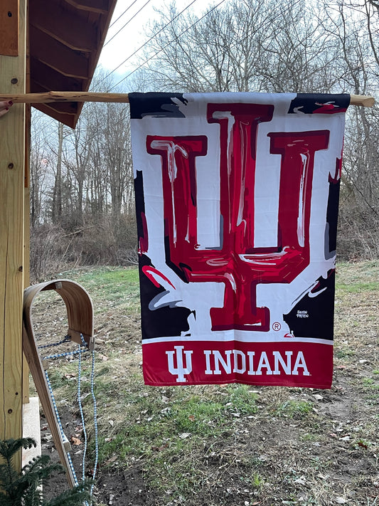 Indiana University IU House Flag by Justin Patten  V2