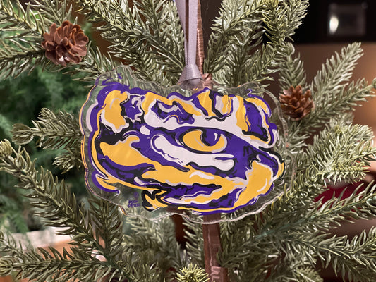 LSU Tiger Eye Acrylic Ornament by Justin Patten