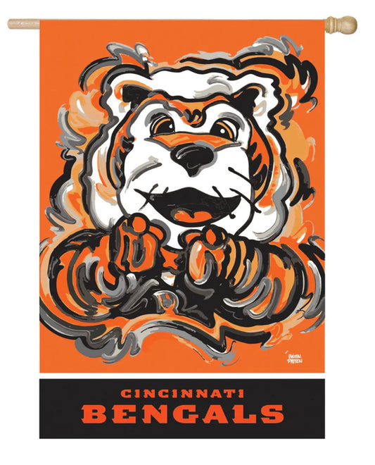 Cincinnati Bengals Mascot House Flag 29" x 43" by Justin Patten