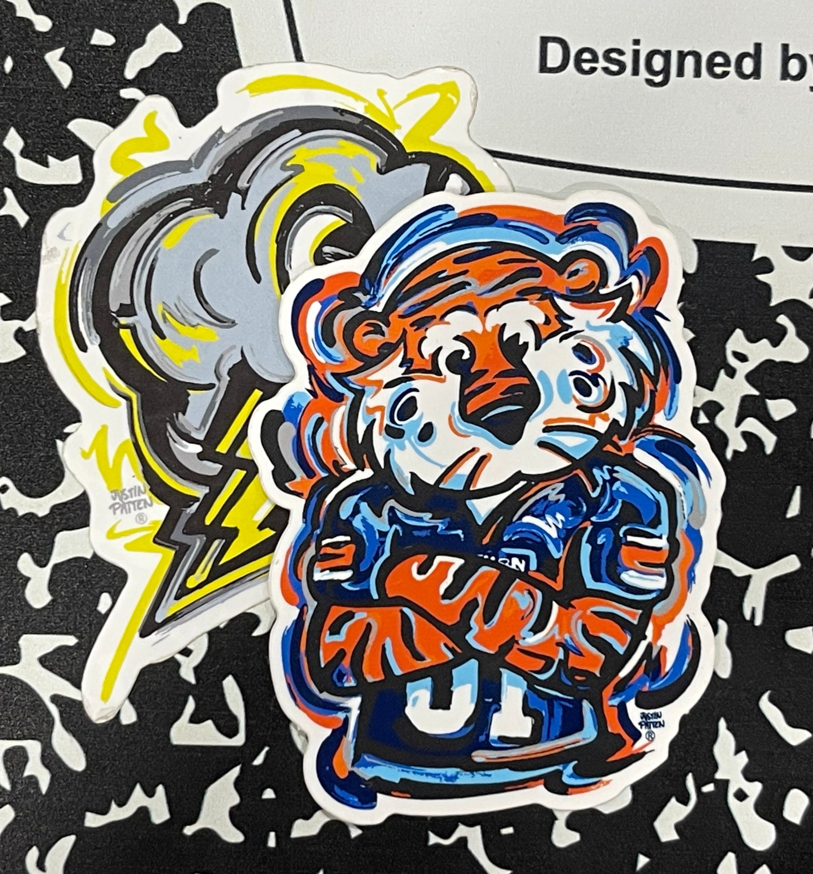 Auburn University Football Aubie Mini Vinyl Sticker by Justin Patten