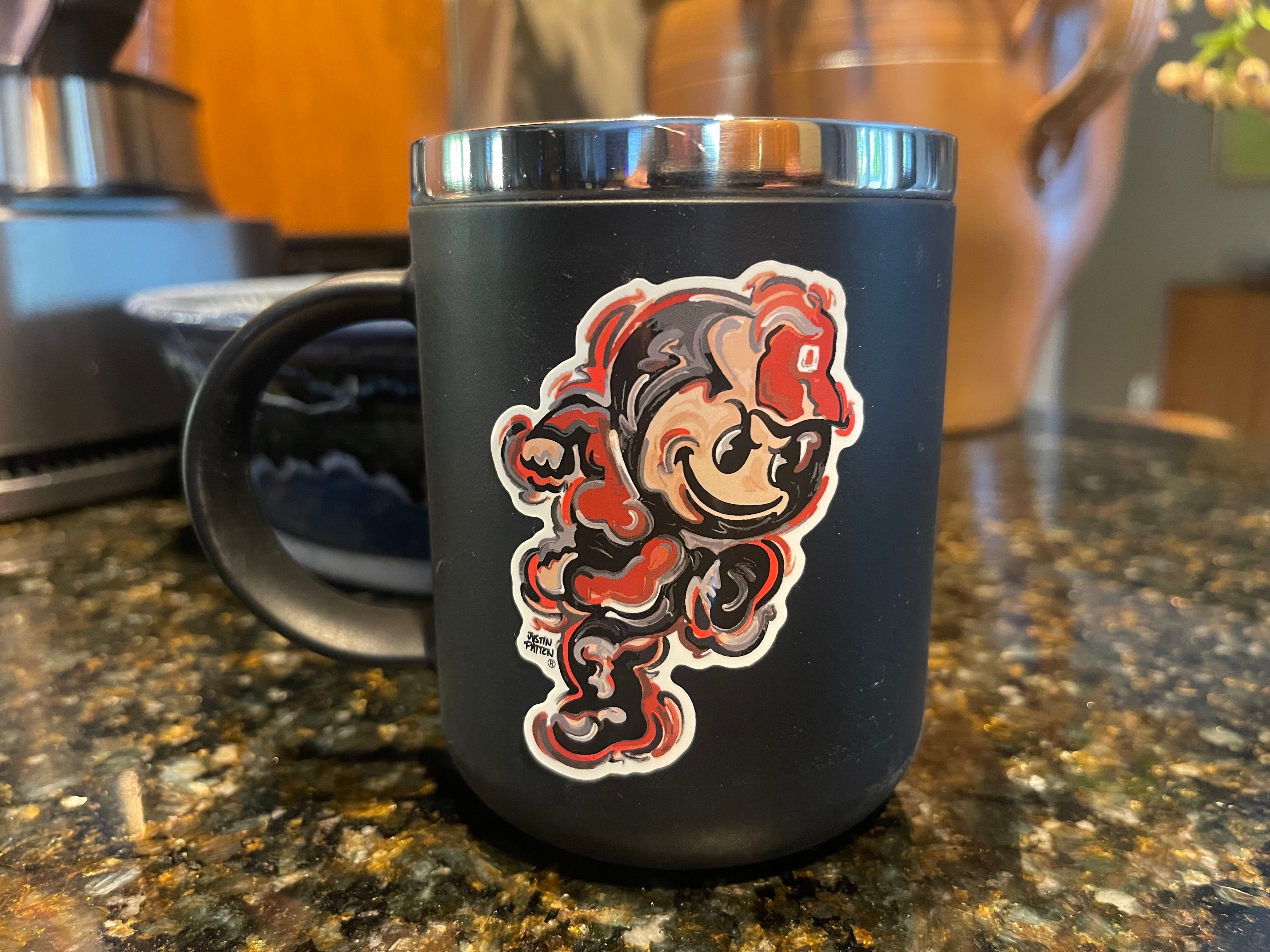 The Ohio State University Vintage Brutus Vinyl Mini Sticker by Justin Patten
