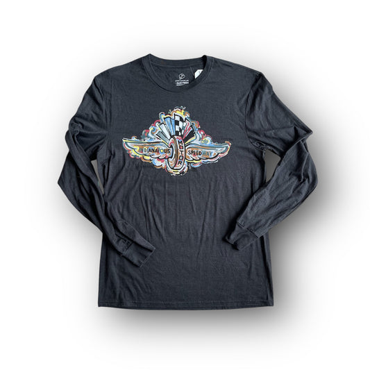 Indianapolis Motor Speedway Long Sleeve Tee by Justin Patten (Black Frost)