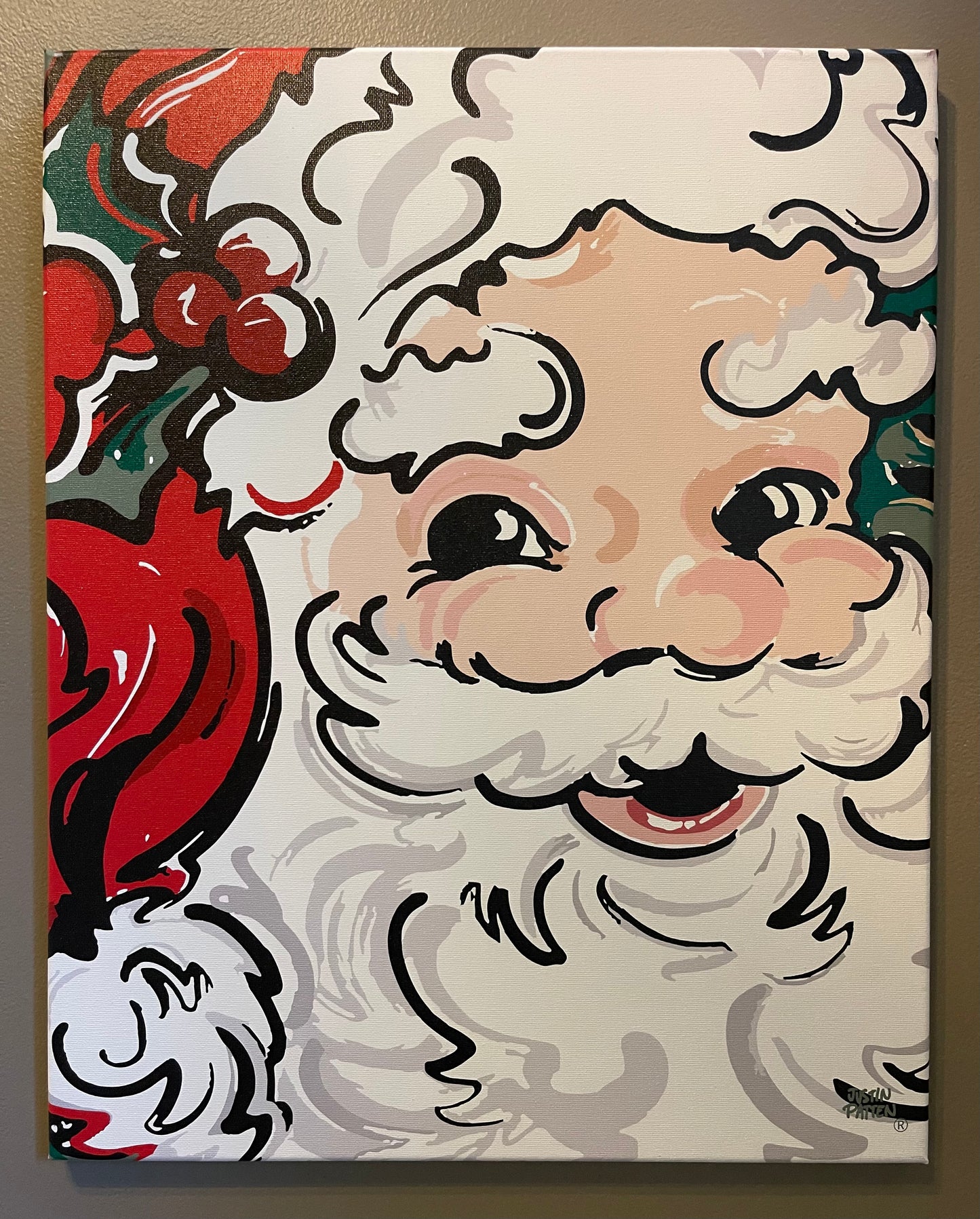 Santa 8"x10" Wrapped Canvas Print by Justin Patten