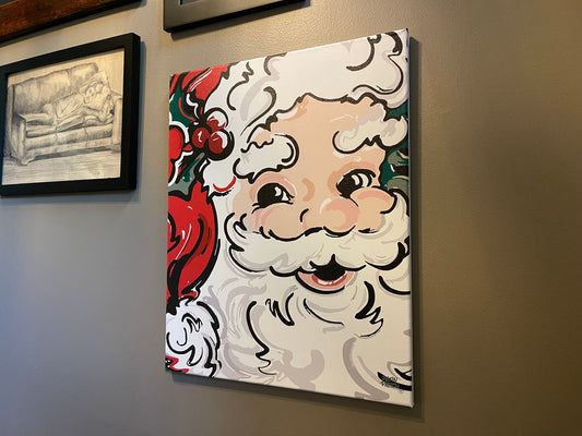 Santa 16"x20" Wrapped Canvas Print by Justin Patten