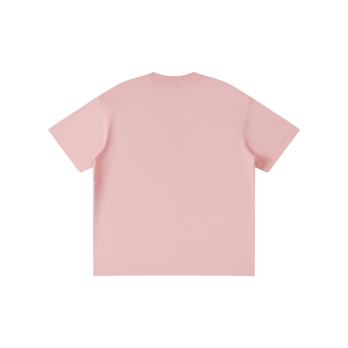 Kids solid crewneck T-shirt, pink, back view