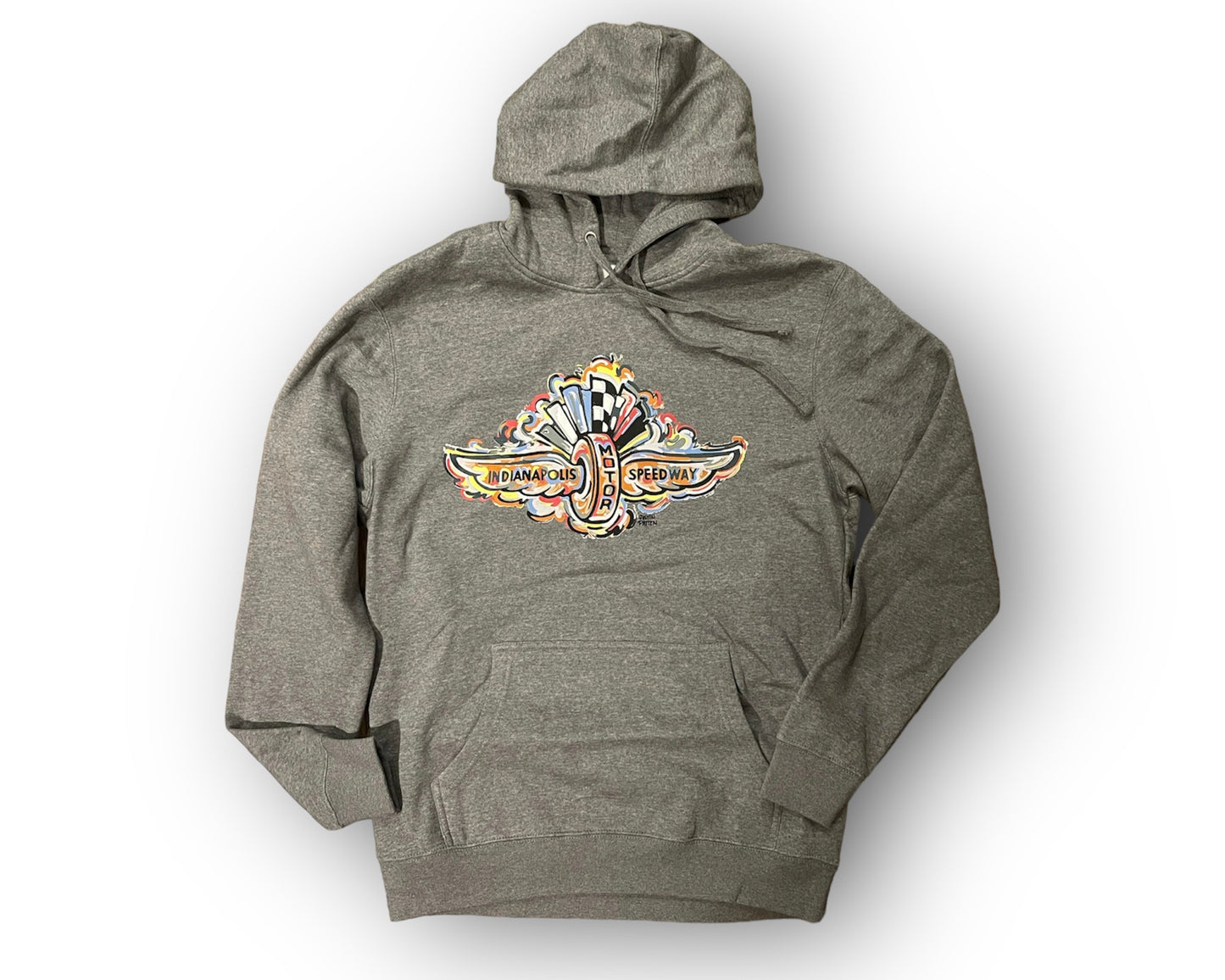 Indianapolis Motor Speedway Wing and Wheel Unisex Hoodie by Justin Patten (2 Colors)
