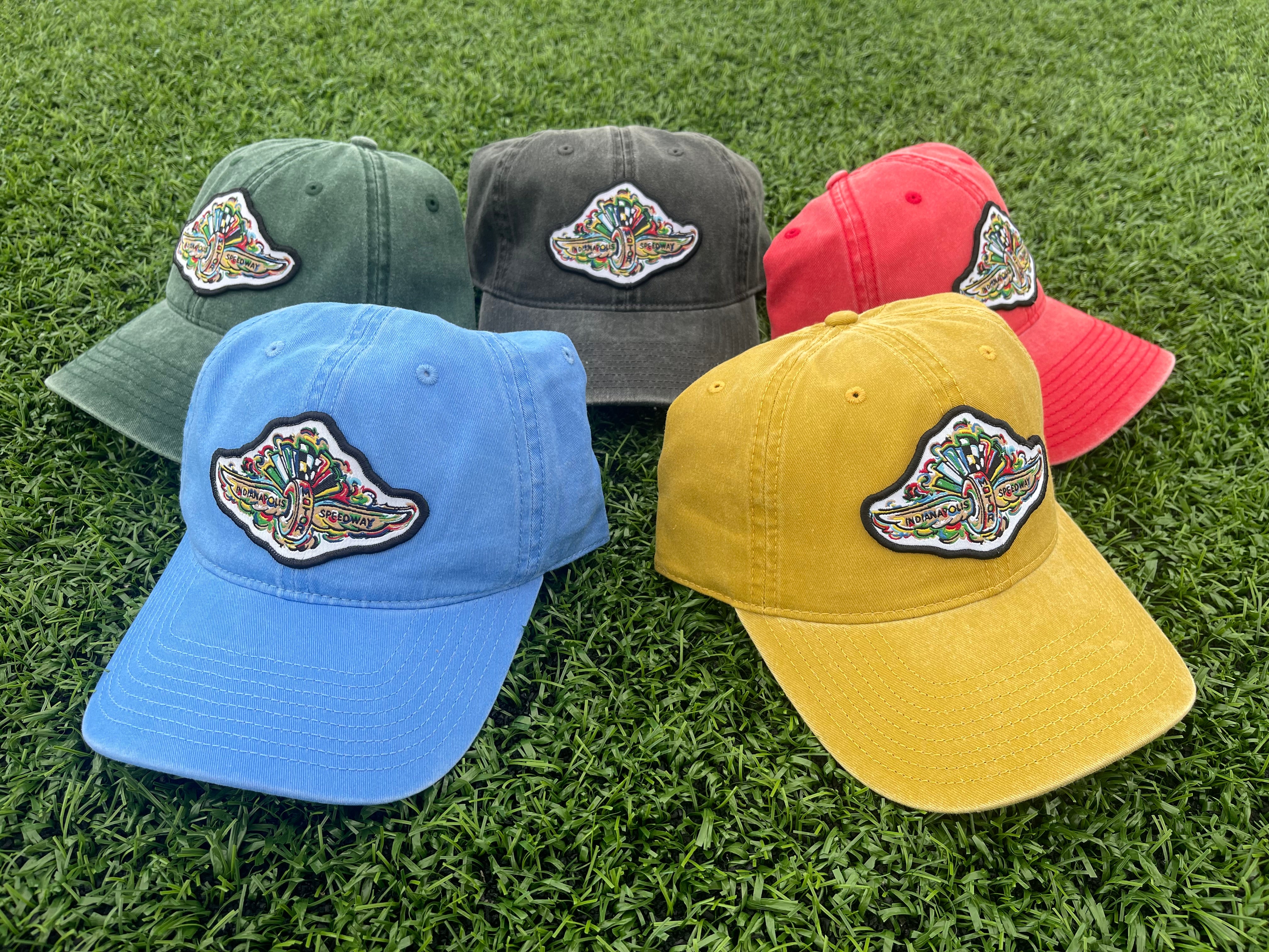 Indianapolis Motor Speedway Wing and Wheel Beach Wash Hat by Justin Patten (5 Colors)