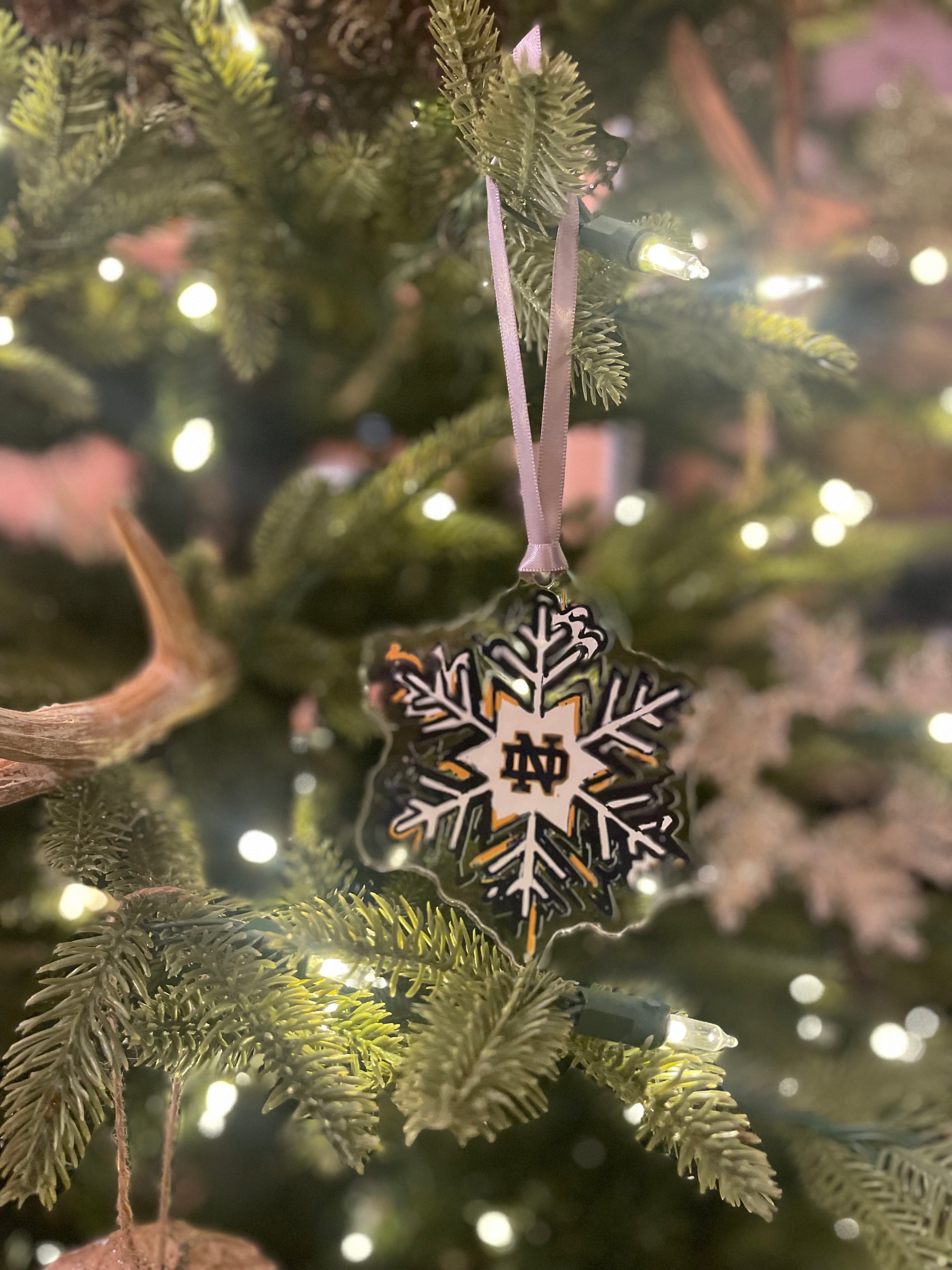 University of Notre Dame Snowflake Ornament by Justin Patten (Licensed Product)