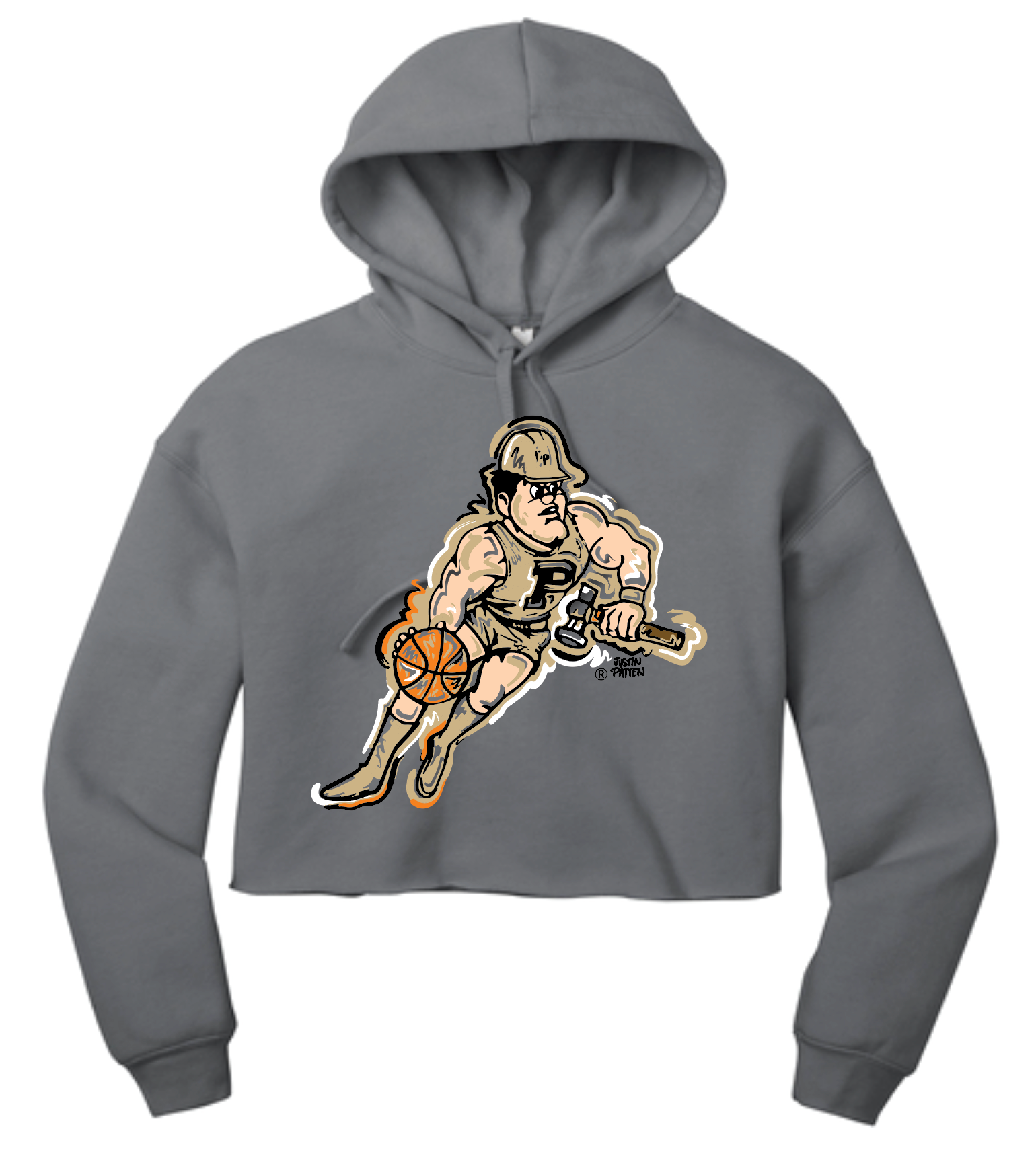 Purdue University Basketball Pete Women's Cropped Fleece Hoodie by Justin Patten (Pre-Order)